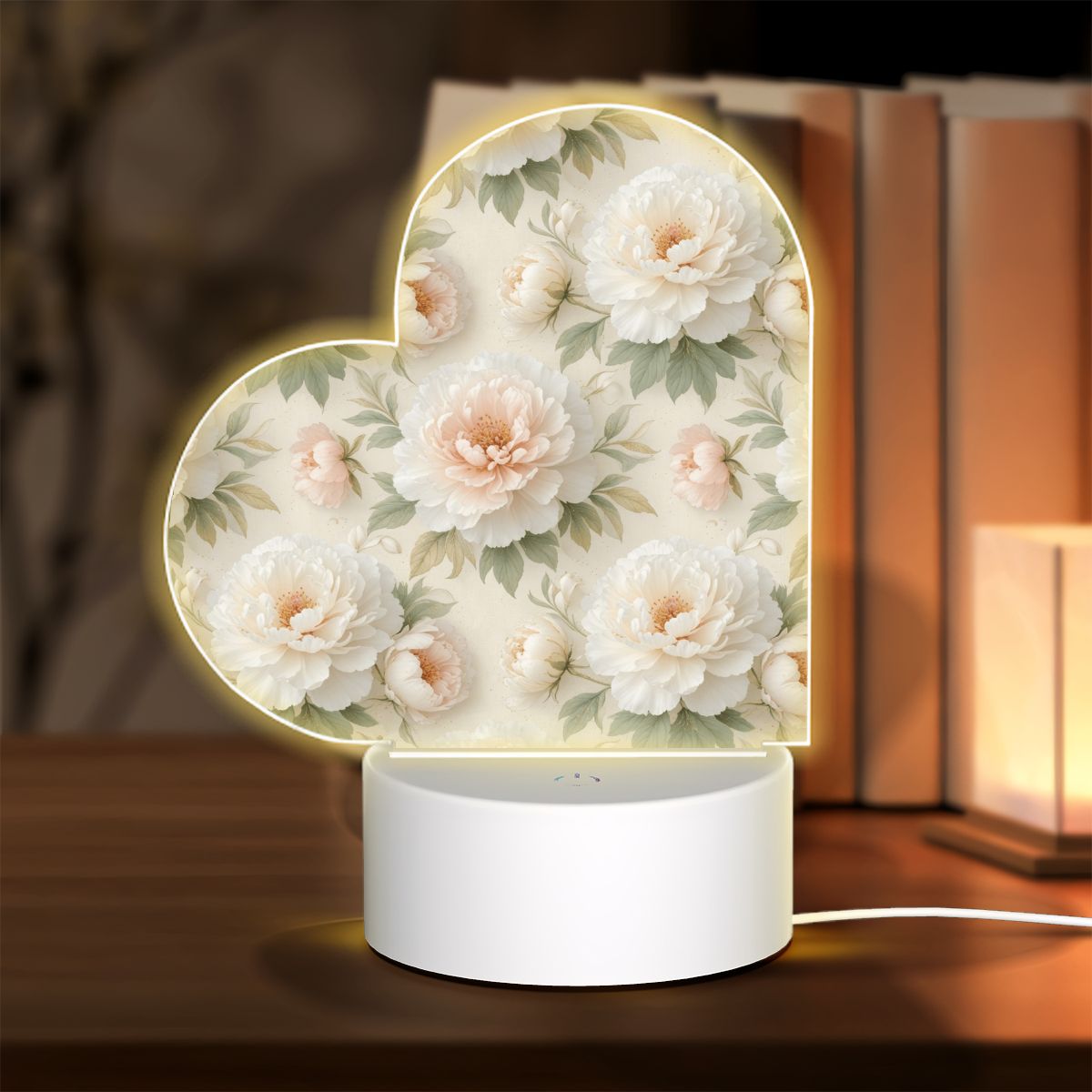 Peonie Biala — Lampka nocna