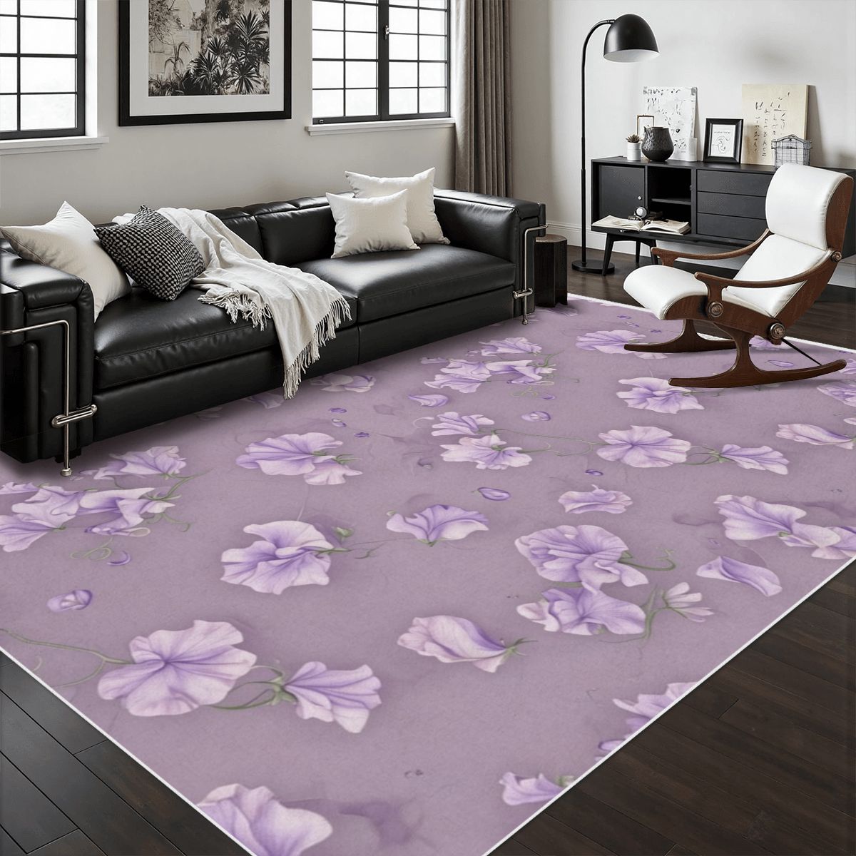 Area Rug with White Border 23groszeklawendaaop