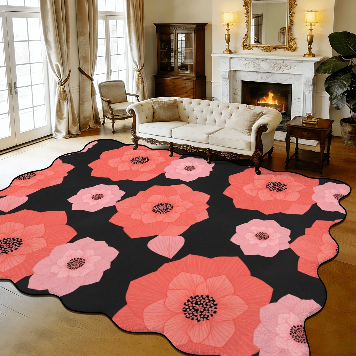 Camelia Koral — Scalloped rug