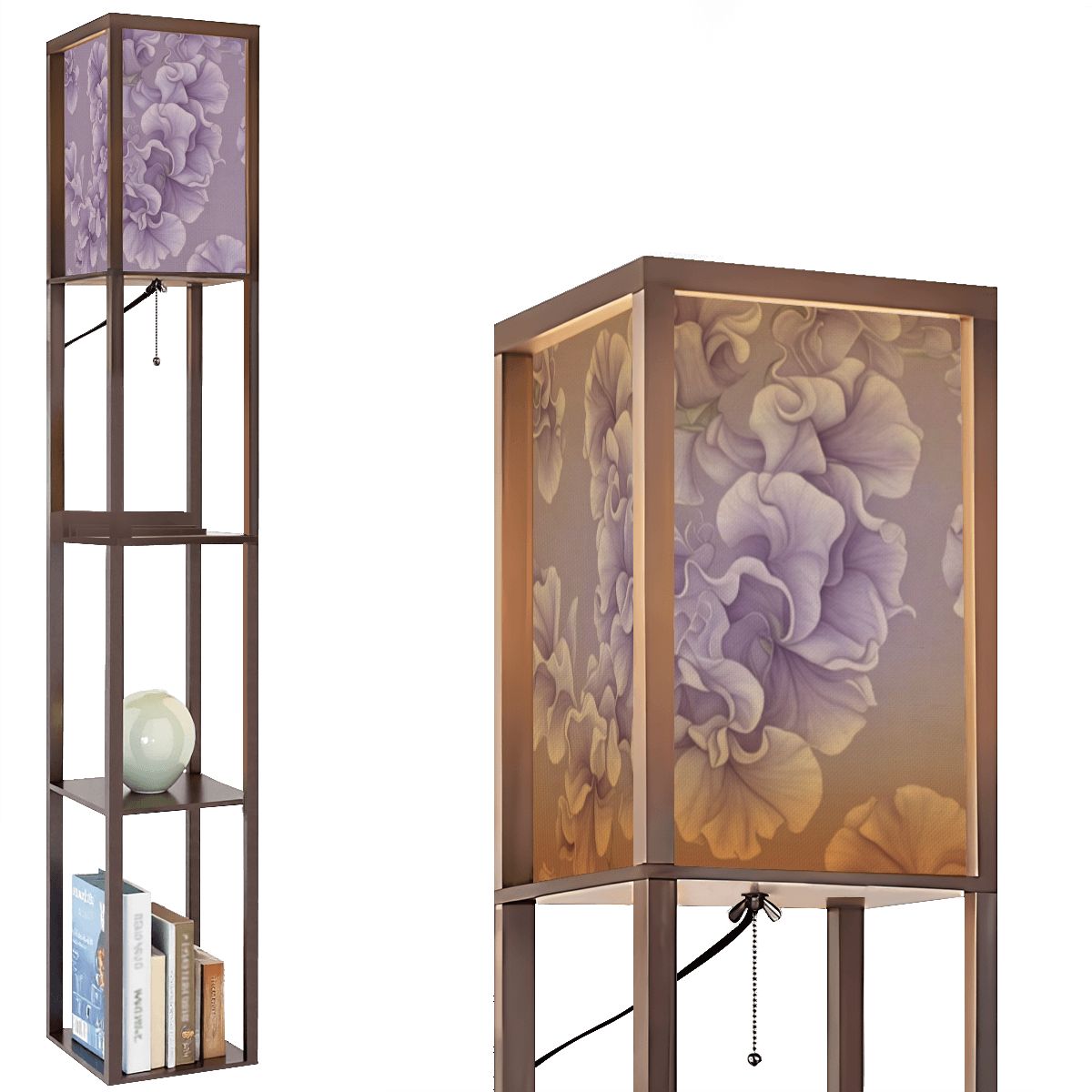 Floor Lamp with Shelves (Made in USA) 48groszekv2aop