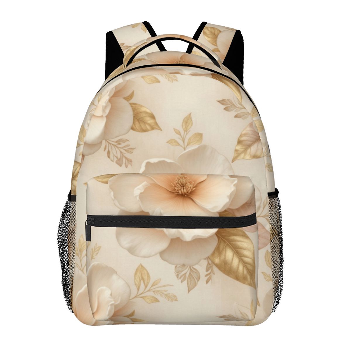 School Casual Outdoor Backpack 04magnoliechampagneaop