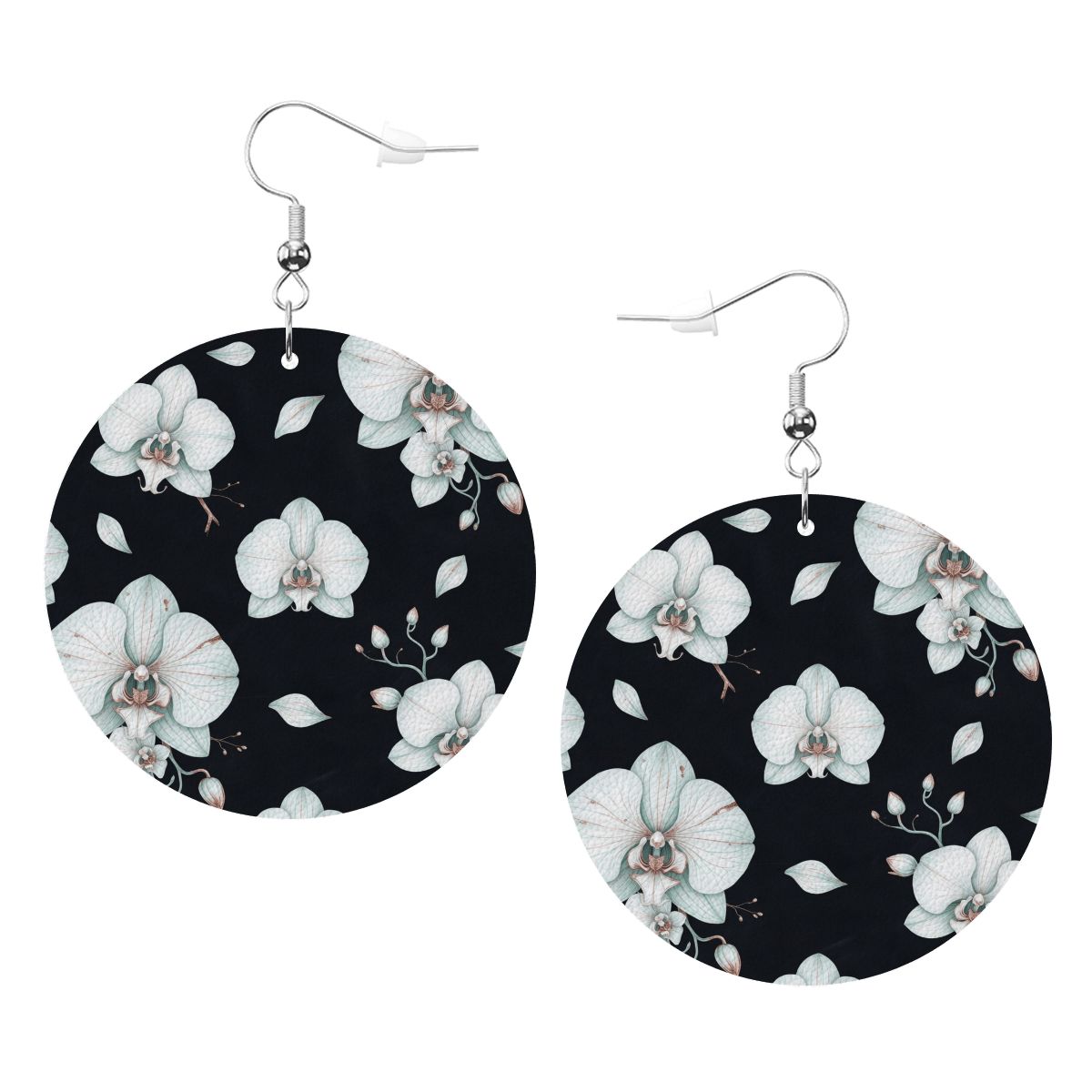 Leather Round Earrings