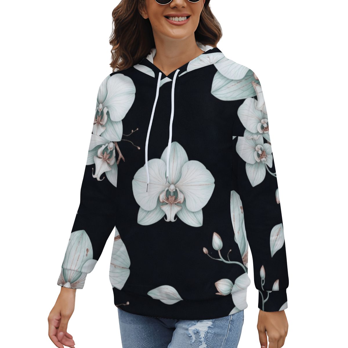 Sleeve Hoodie 03orchideenocaop