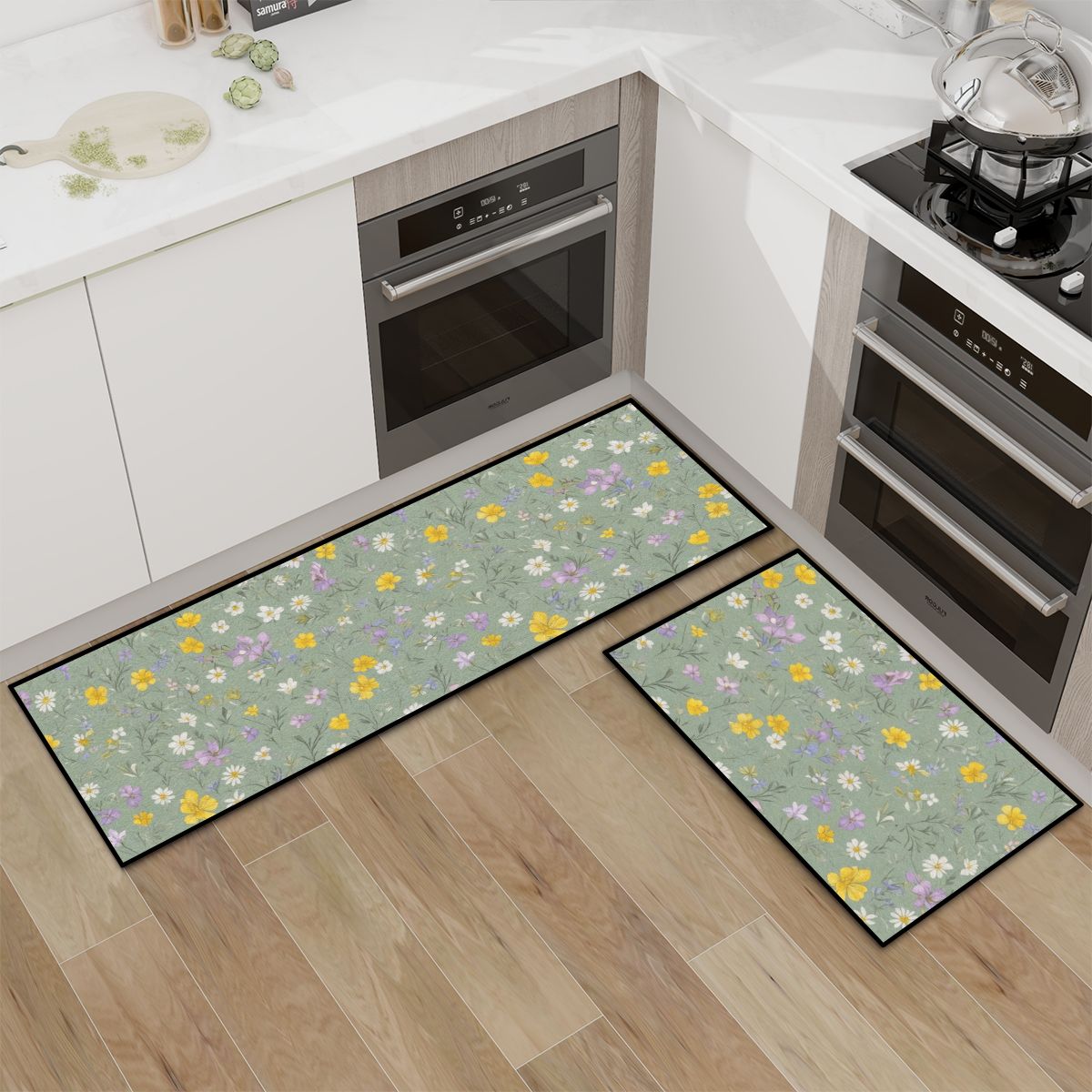 Kitchen Area Rug Set for Floor NonSlip Washable 24lackaszalwiaaop