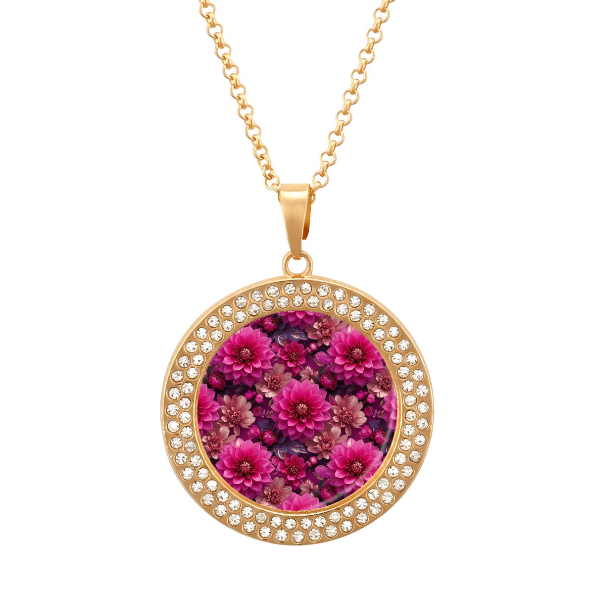 Round Rhinestone Pendant Necklace 07daliefuksjaaop