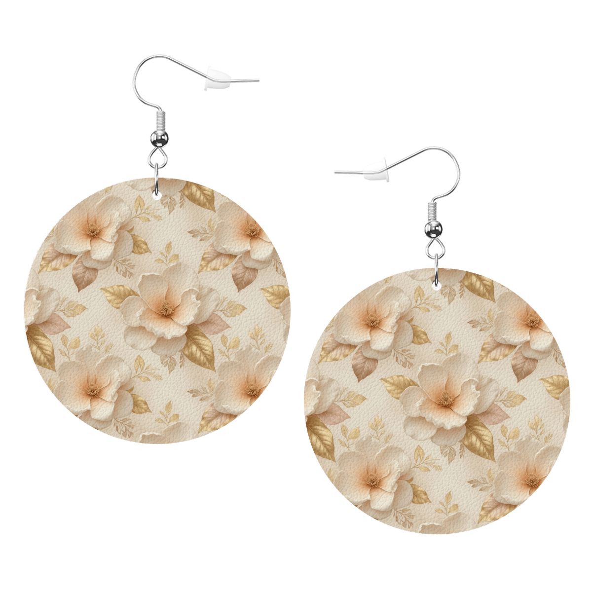 Leather Round Earrings