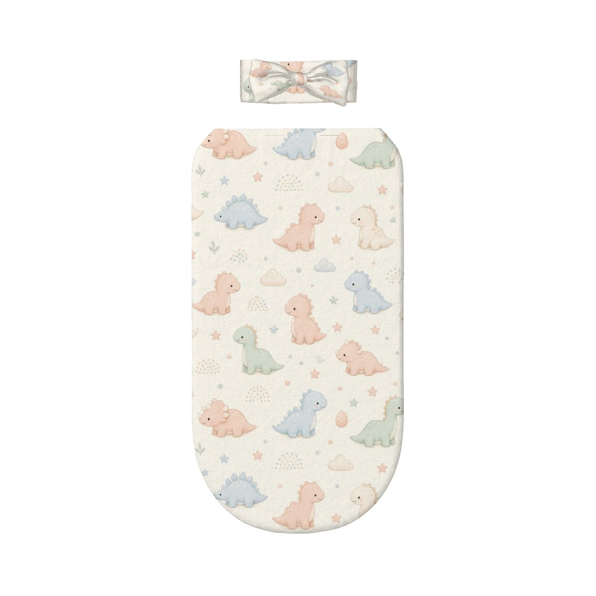 Baby Swaddle Sack with Baby Headbands dinusiepastel