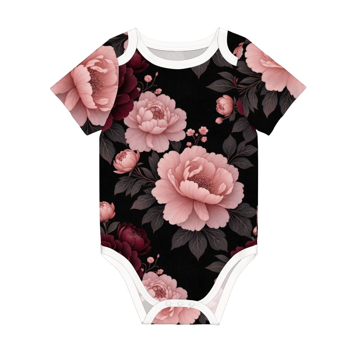 Short Sleeve Onesie Customized Services 01peoniegardenaop