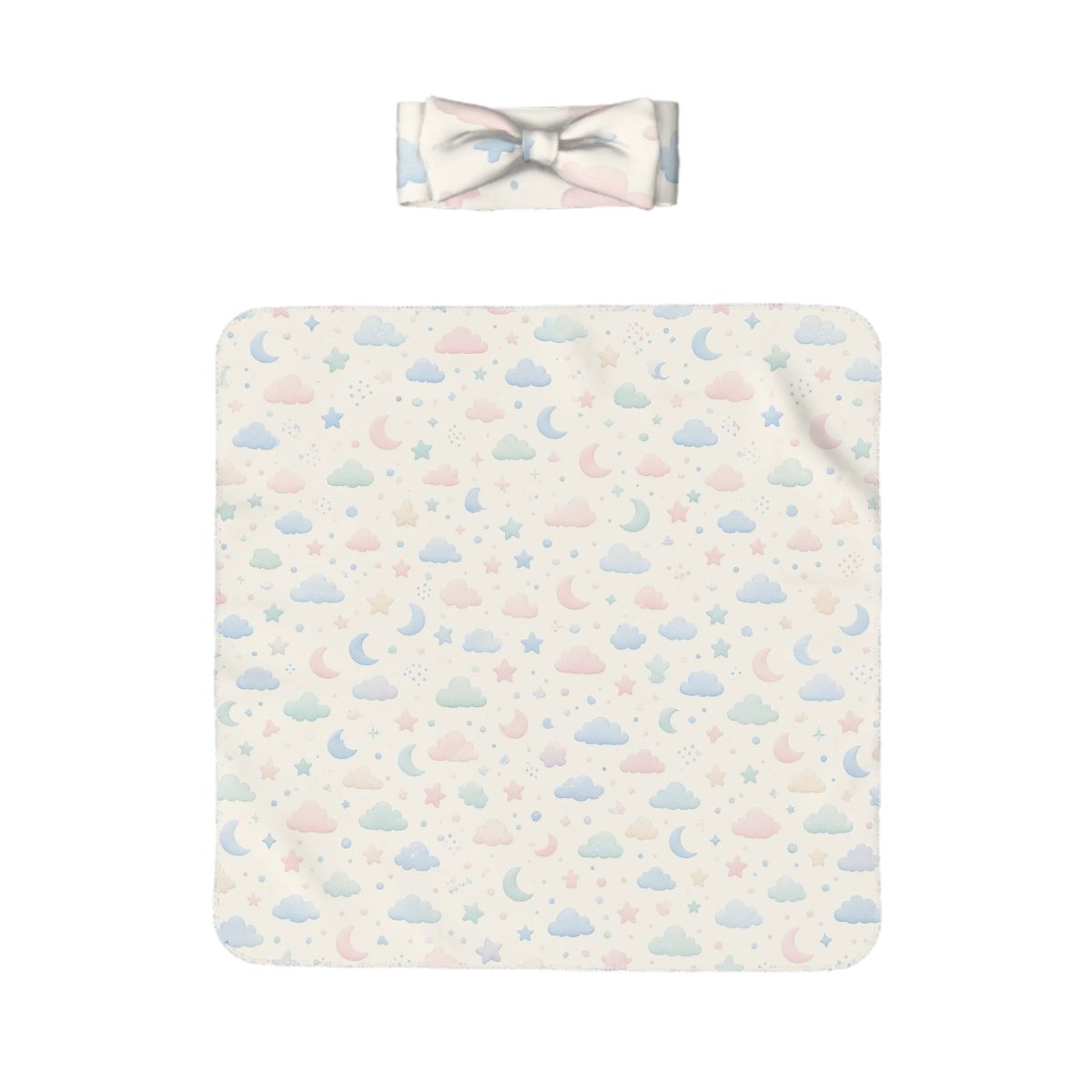 Baby Headbands  Swaddle Blanket Set chmurkiksiezyce
