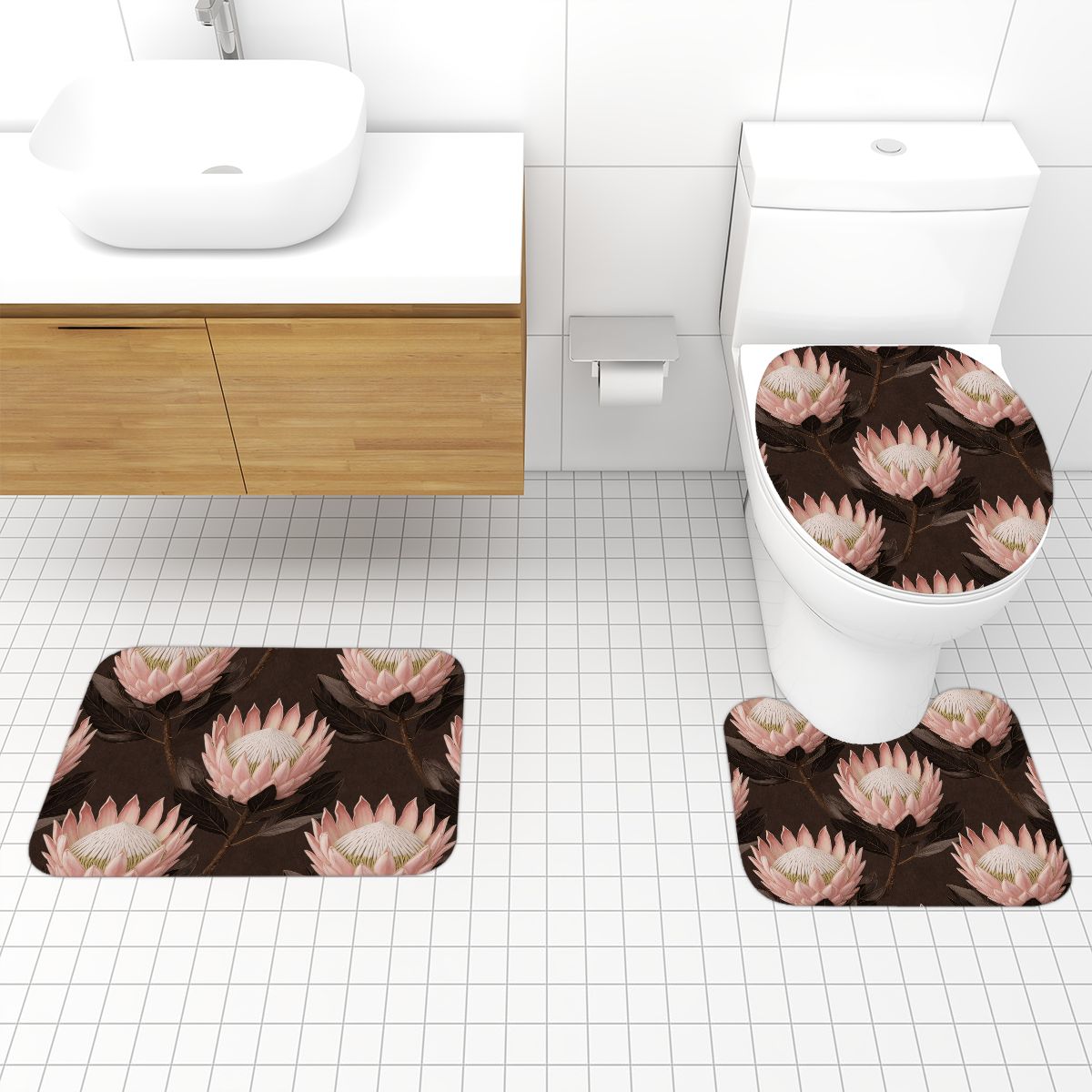 Bathroom Rugs Set 3 pcs 45proteav2aop