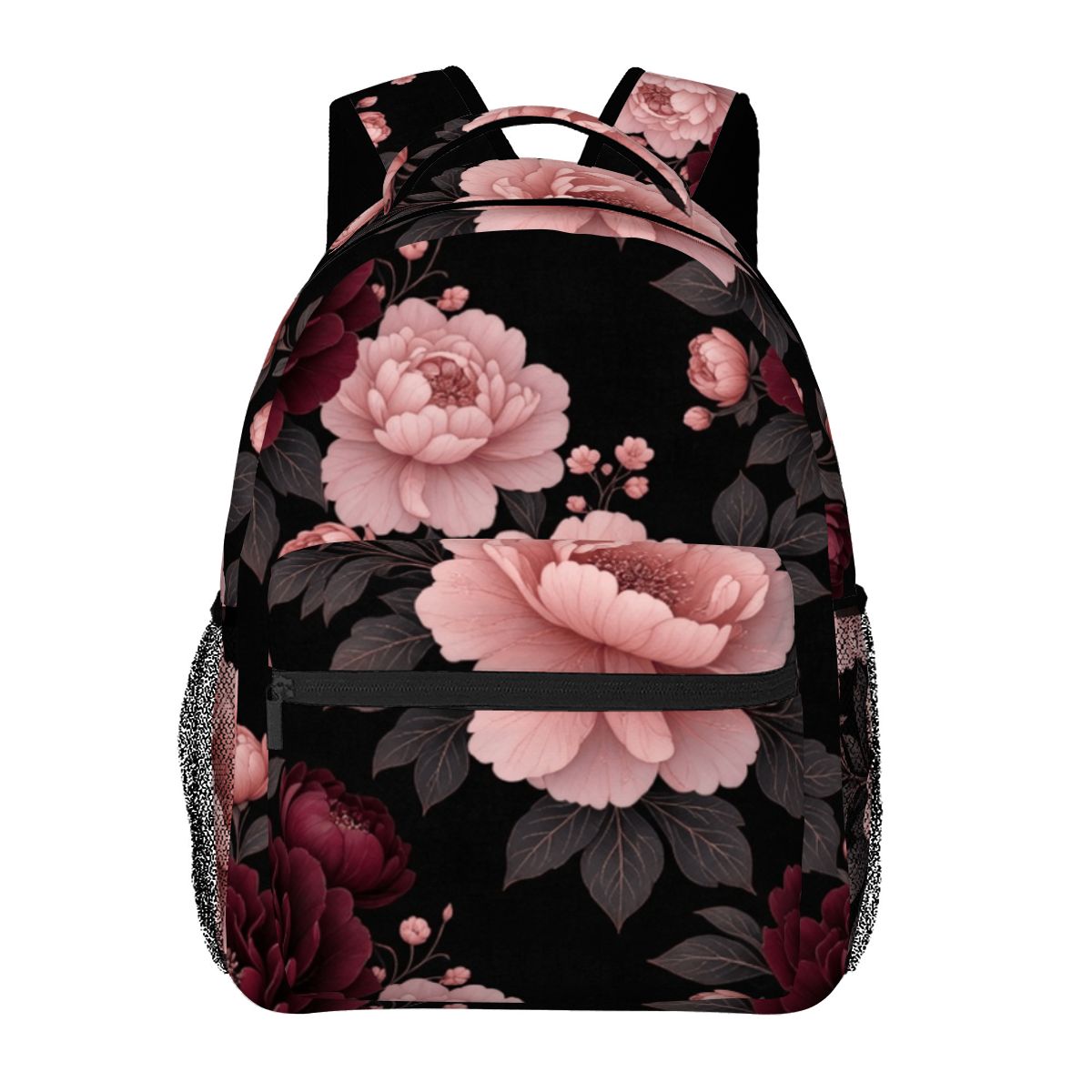 School Casual Outdoor Backpack 01peoniegardenaop