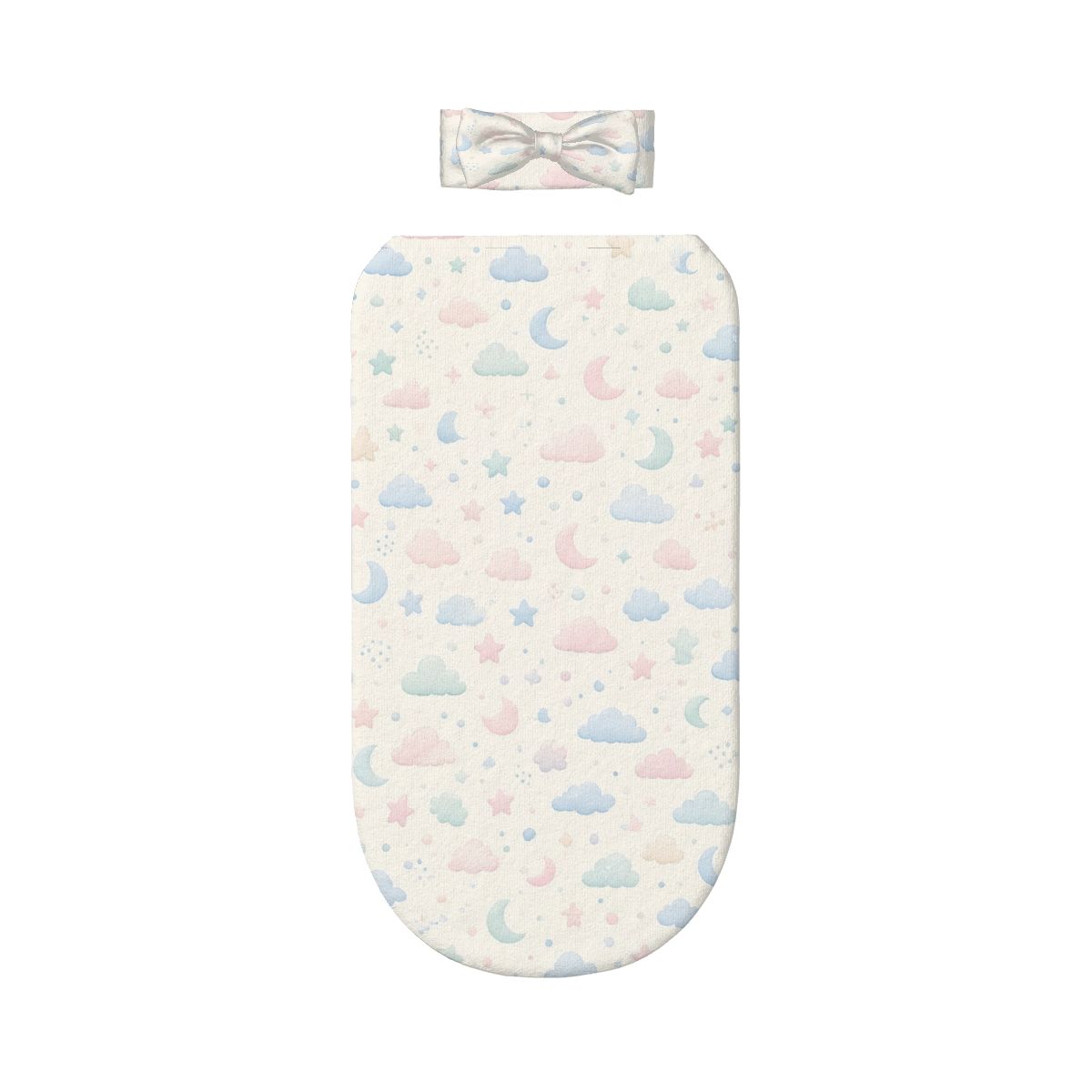Baby Swaddle Sack with Baby Headbands chmurkiksiezyce