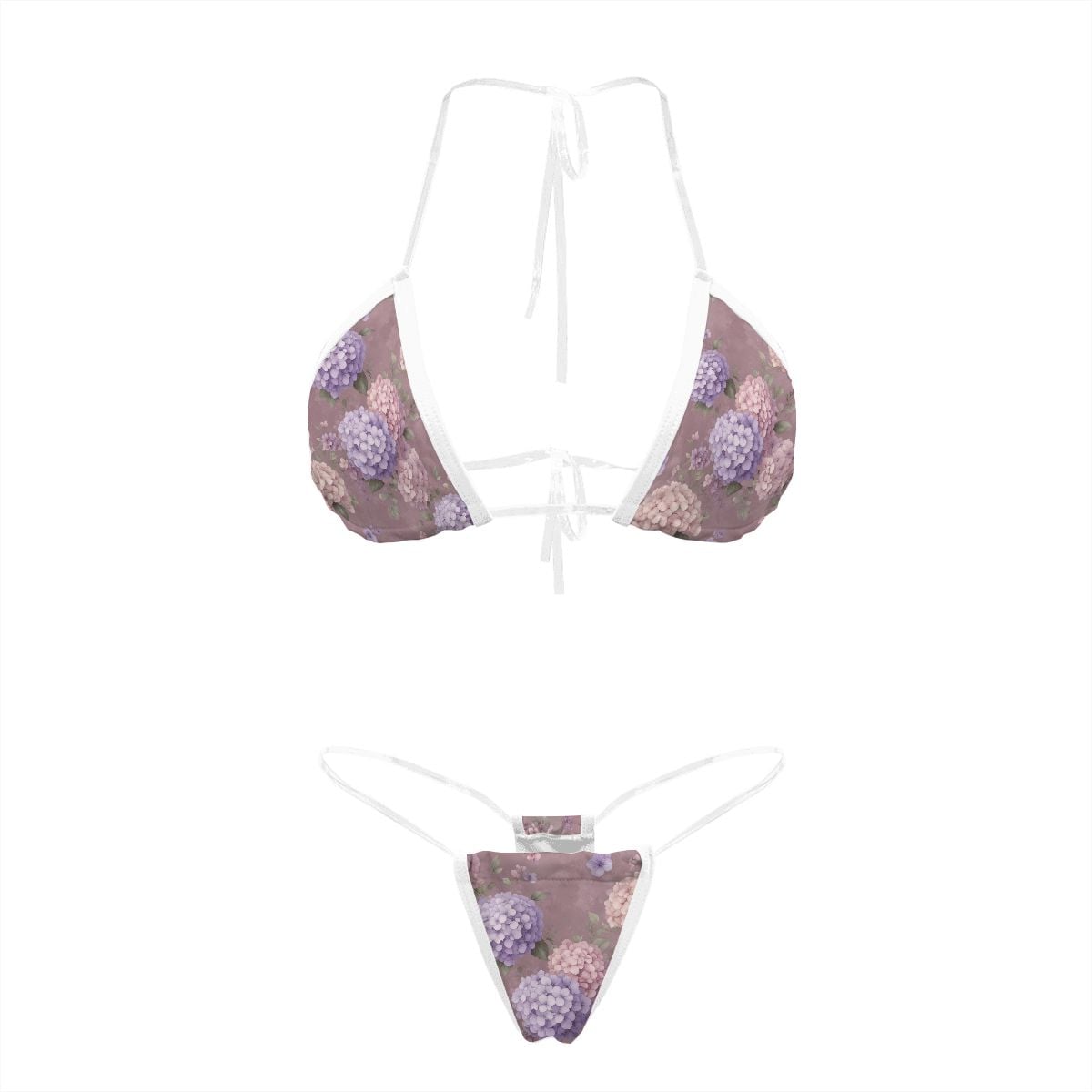 Bikini with Transparent Straps Customized Services 08hortensjelawendaaop