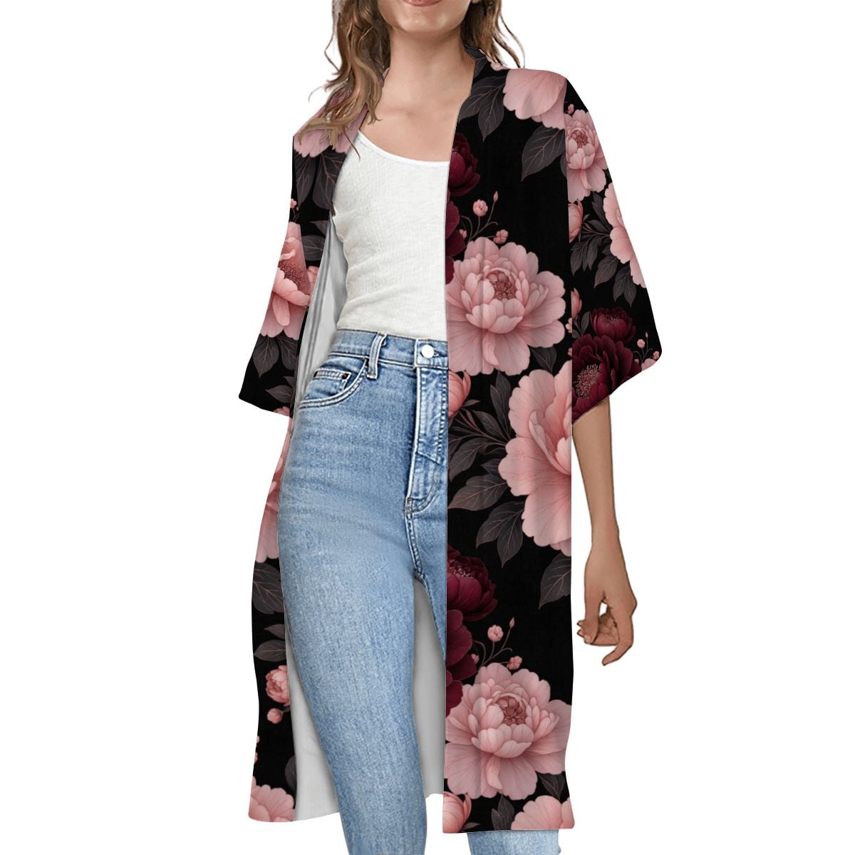Women's Short Sleeve Cape 01peoniegardenaop