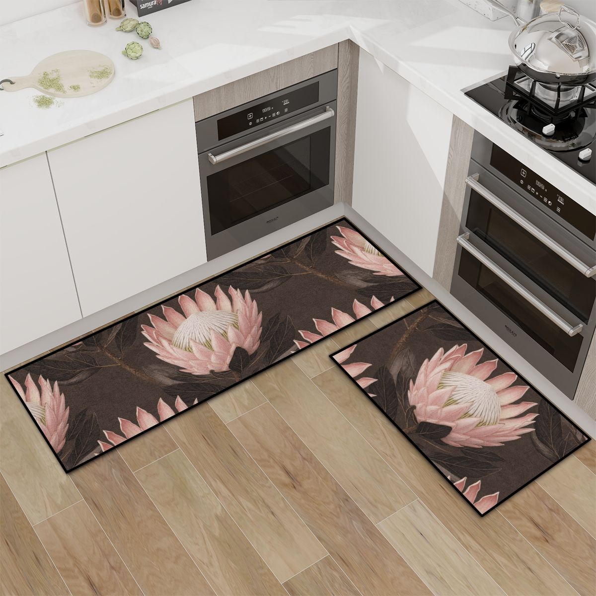 Kitchen Area Rug Set for Floor NonSlip Washable 45proteav2aop