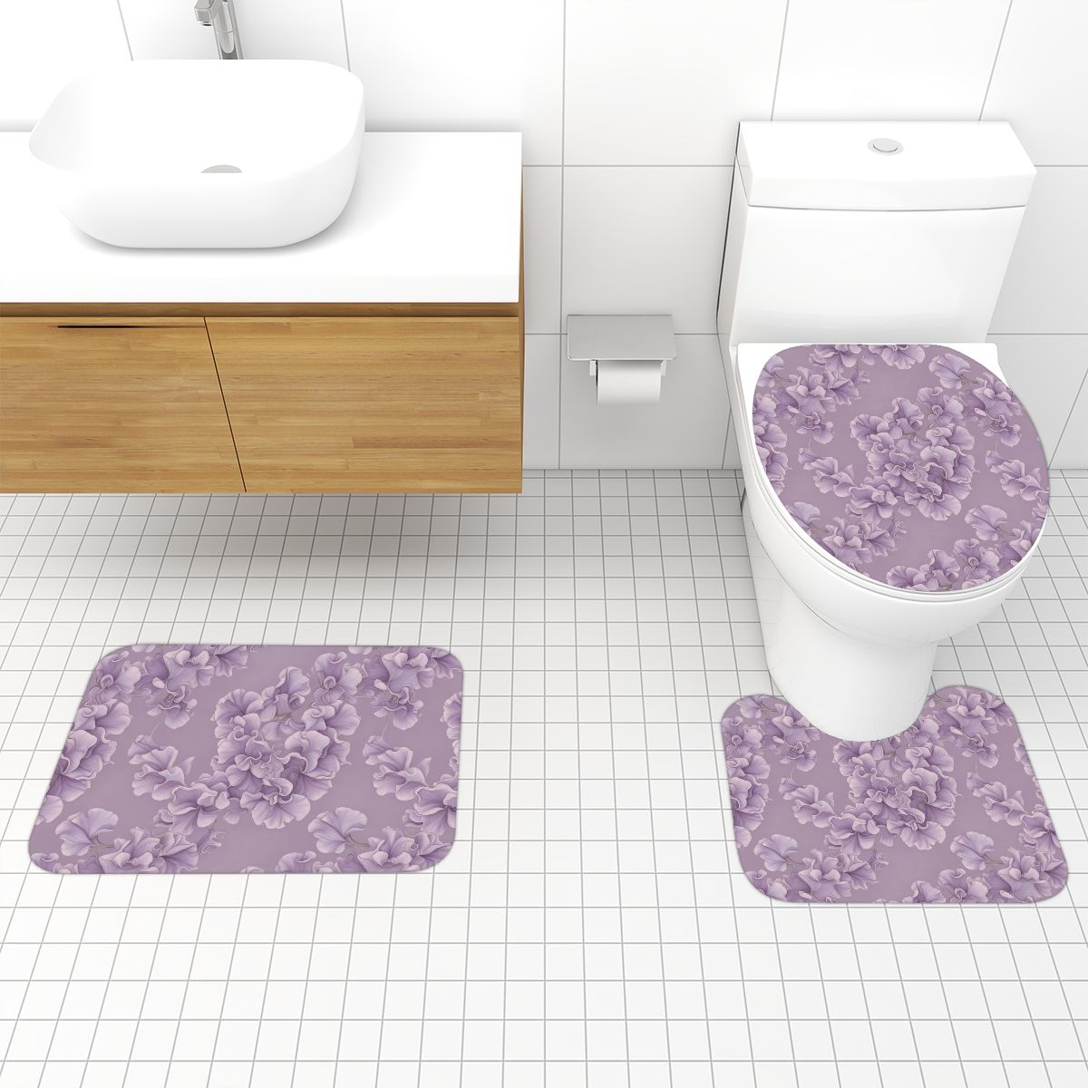 Bathroom Rugs Set 3 pcs 48groszekv2aop