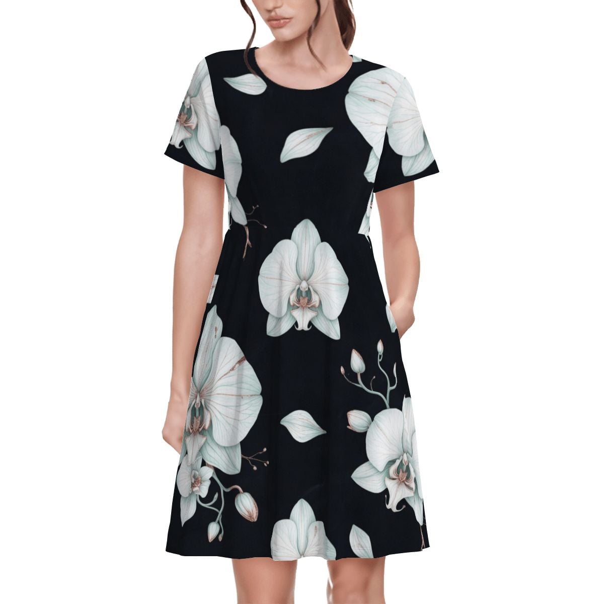 Women's TShirt Dress 03orchideenocaop