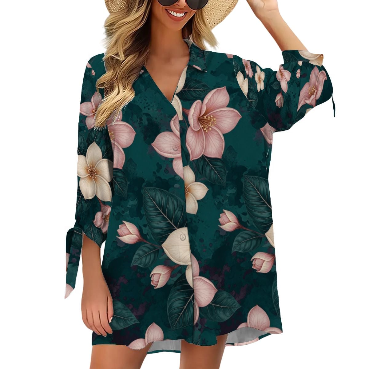 Women's Cardigan Shirt ThreeQuarter Sleeve 10plumeriatropikaop