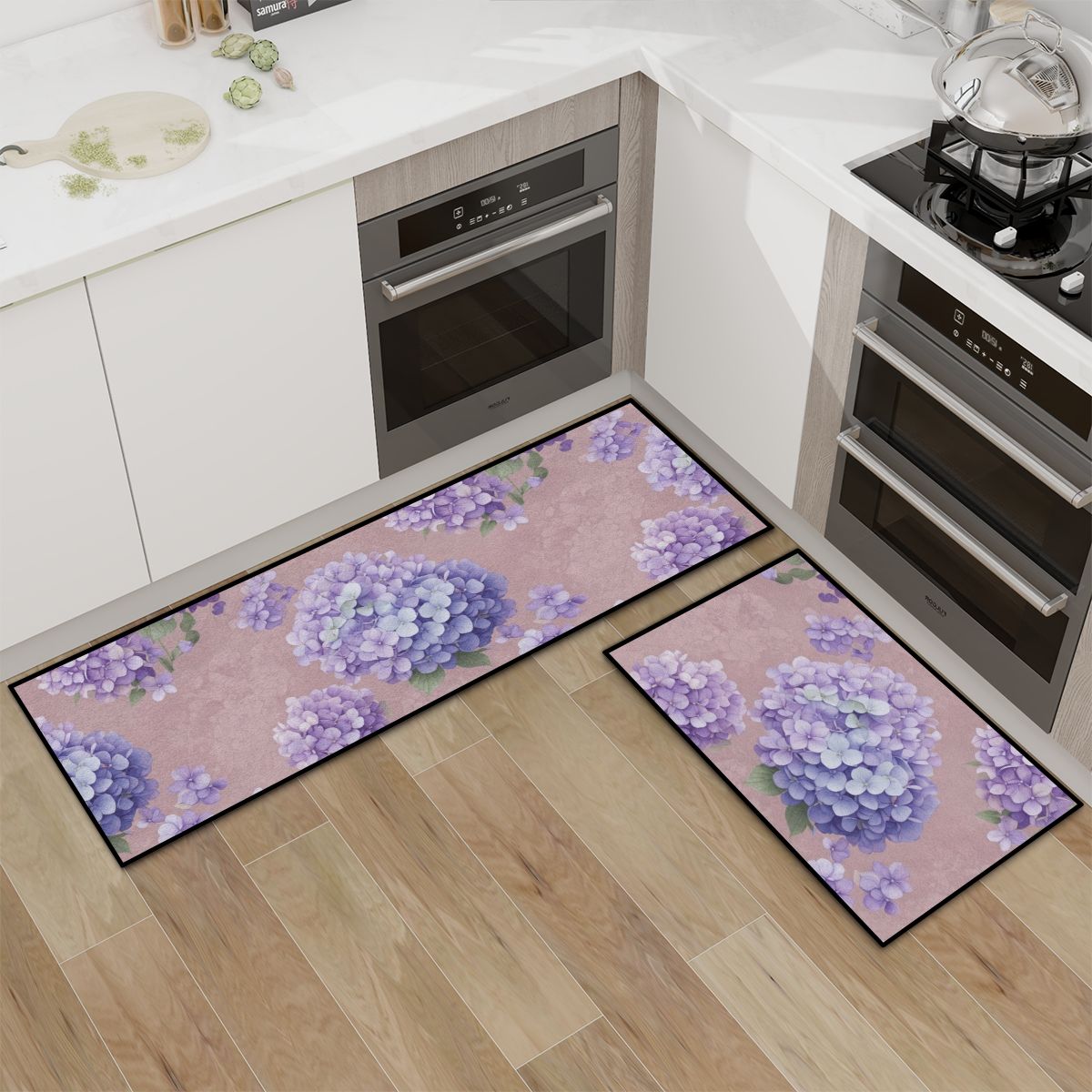 Kitchen Area Rug Set for Floor NonSlip Washable 33hortensjedenseaop