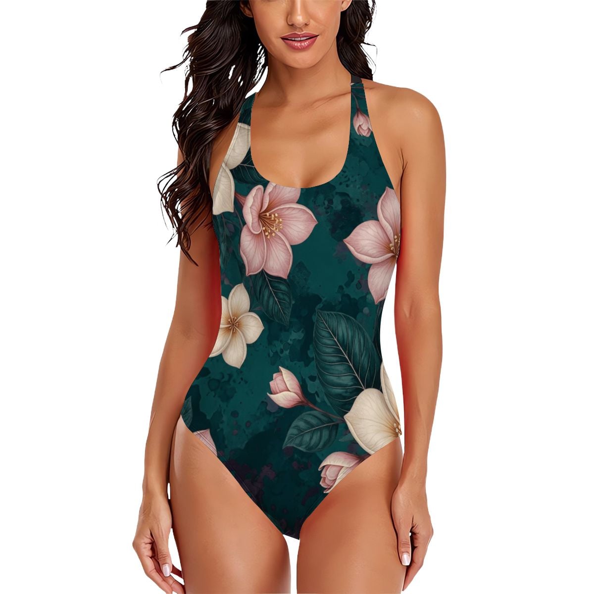 CrossBack One Piece Swimsuit Women 10plumeriatropikaop