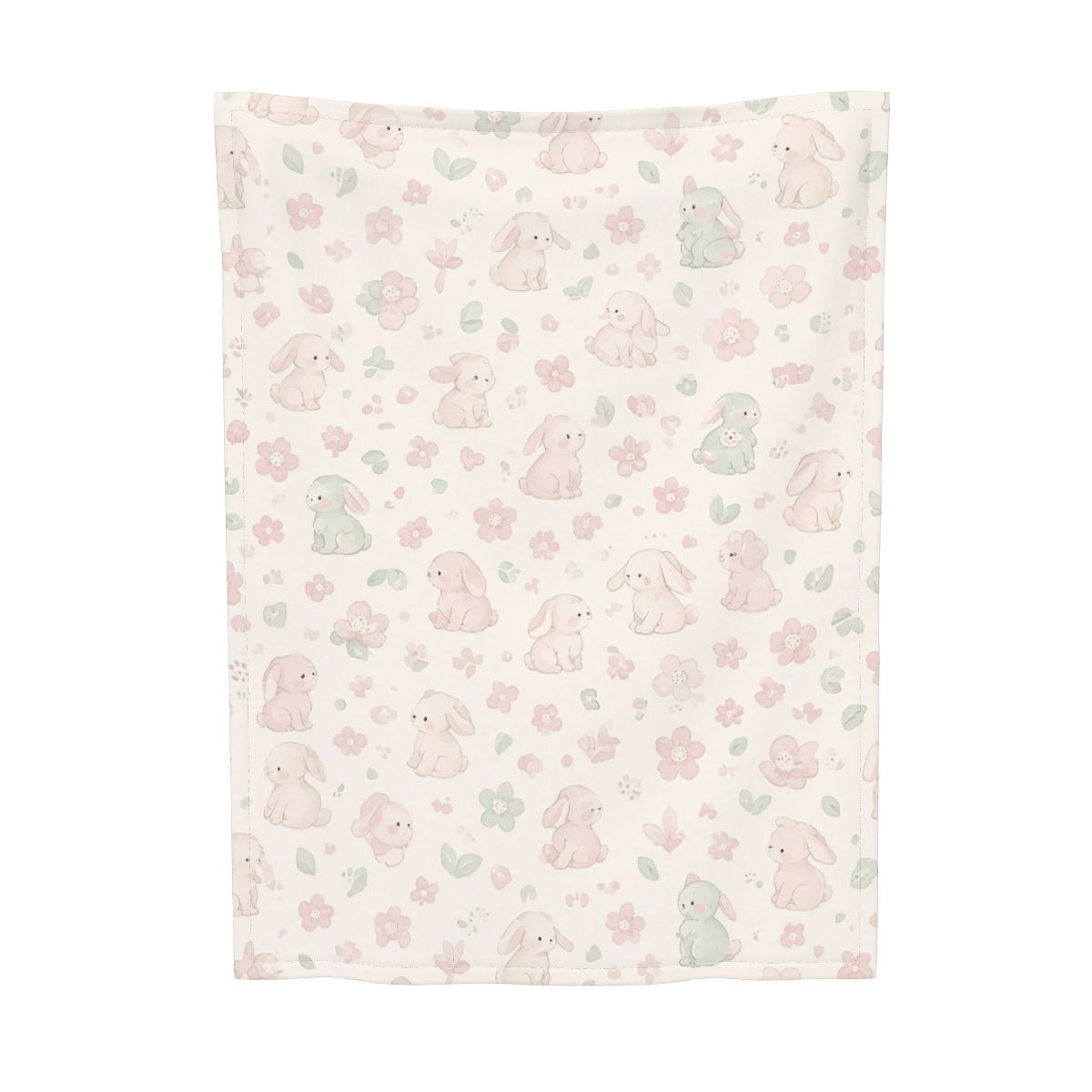 Super Soft Plush Baby Blanket kroliczkikwiatki