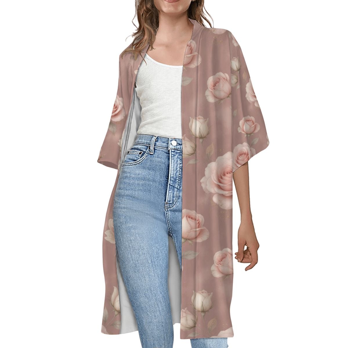 Women's Short Sleeve Cape 02rozeblushaop