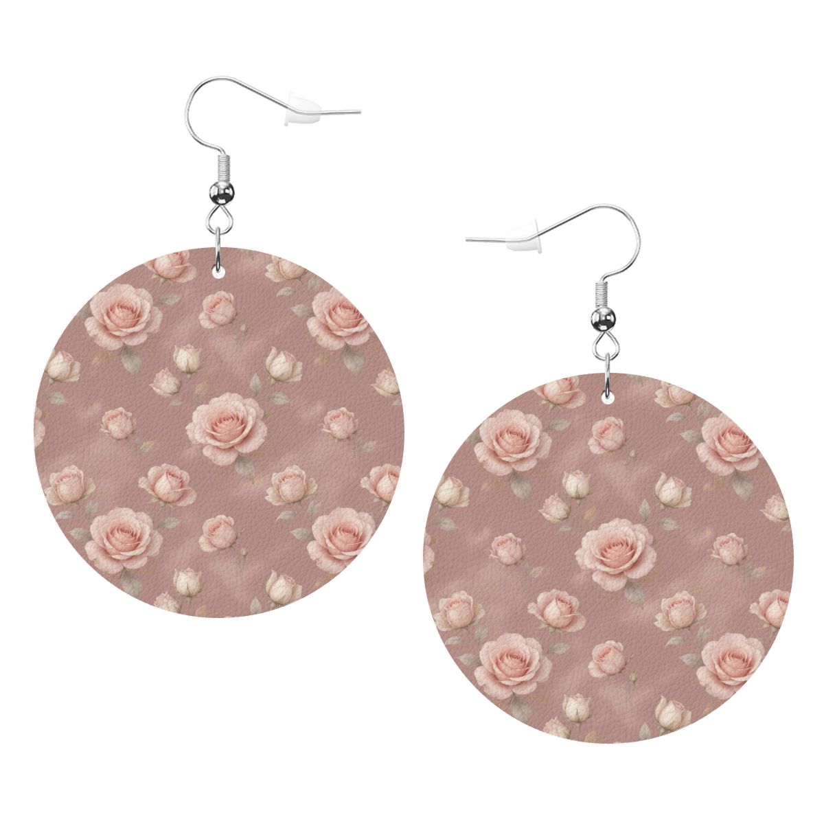 Leather Round Earrings