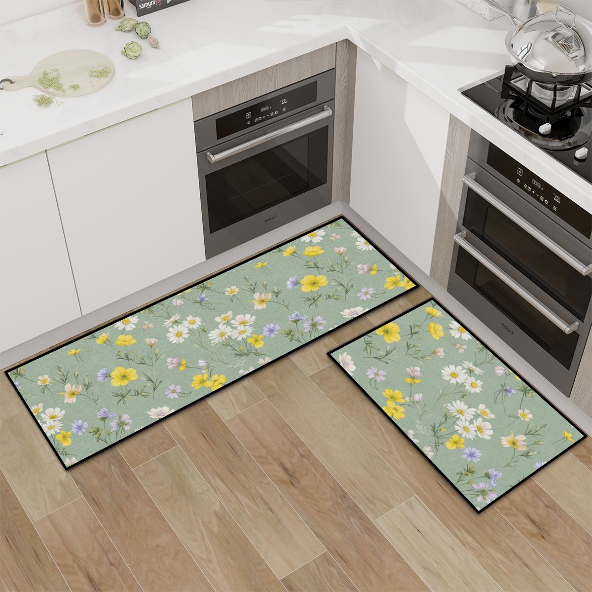 Kitchen Area Rug Set for Floor NonSlip Washable 49lackav2aop
