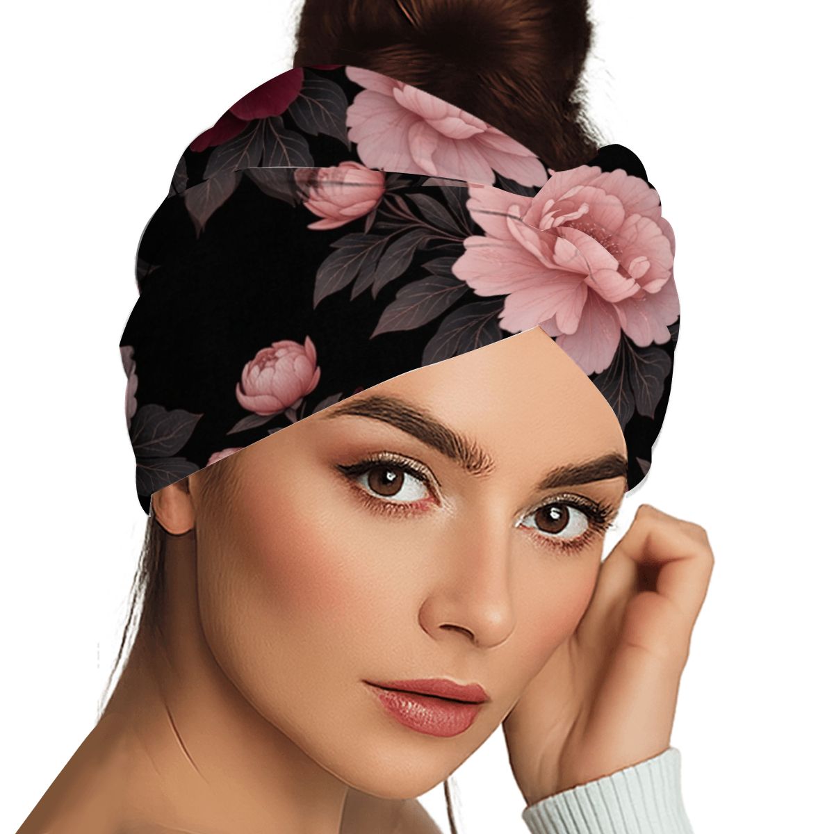 Extra Wide Headbands for Women 1PC 01peoniegardenaop