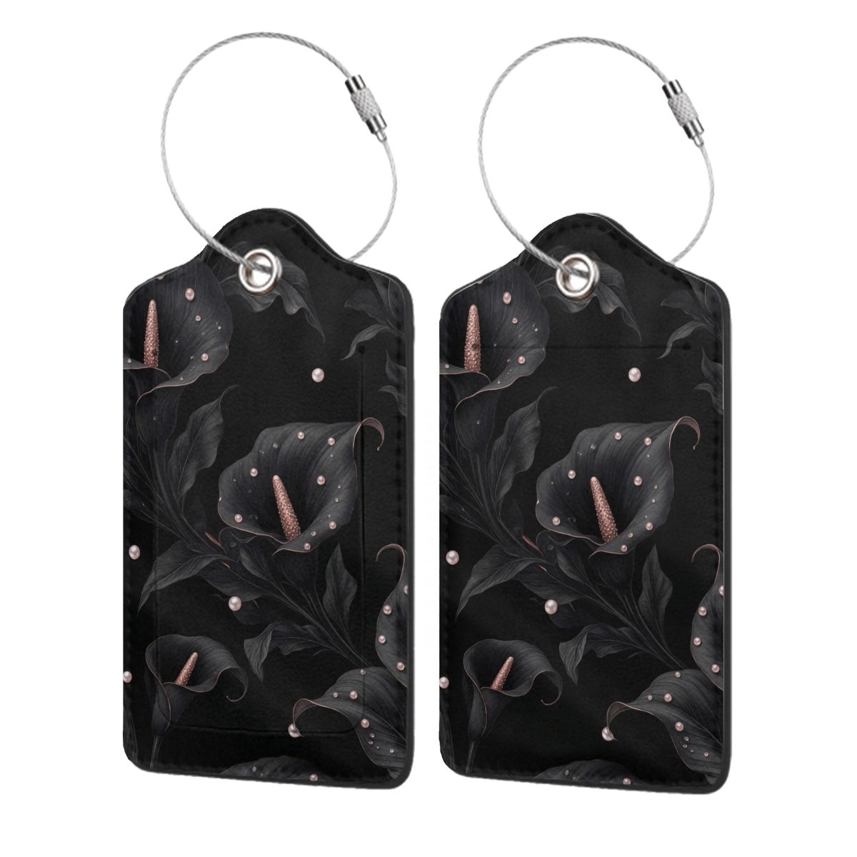 Leather Luggage Tags for Suitcases with Metal Ring