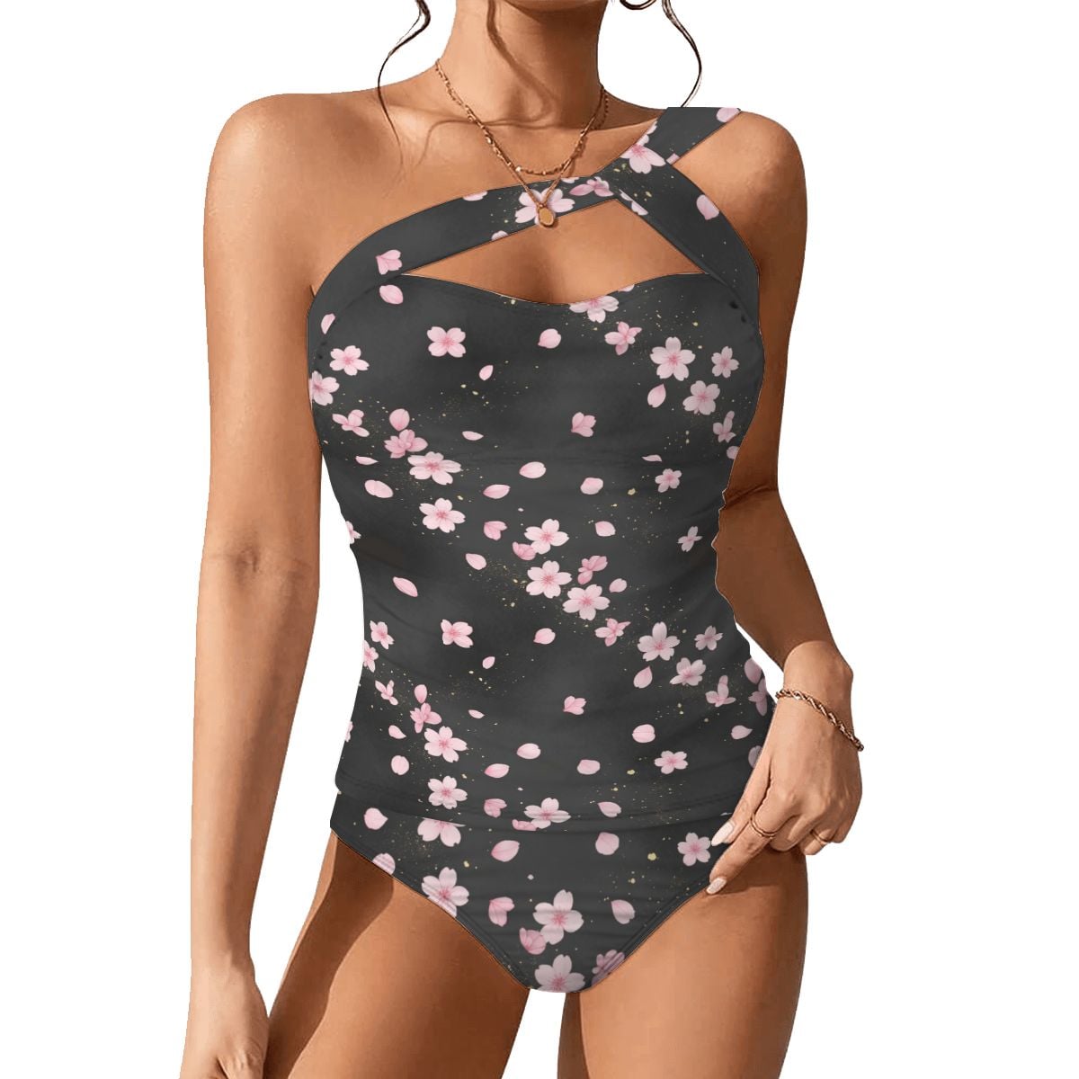OneShoulder Two Piece Swimsuit Customized Services 06sakuradustaop