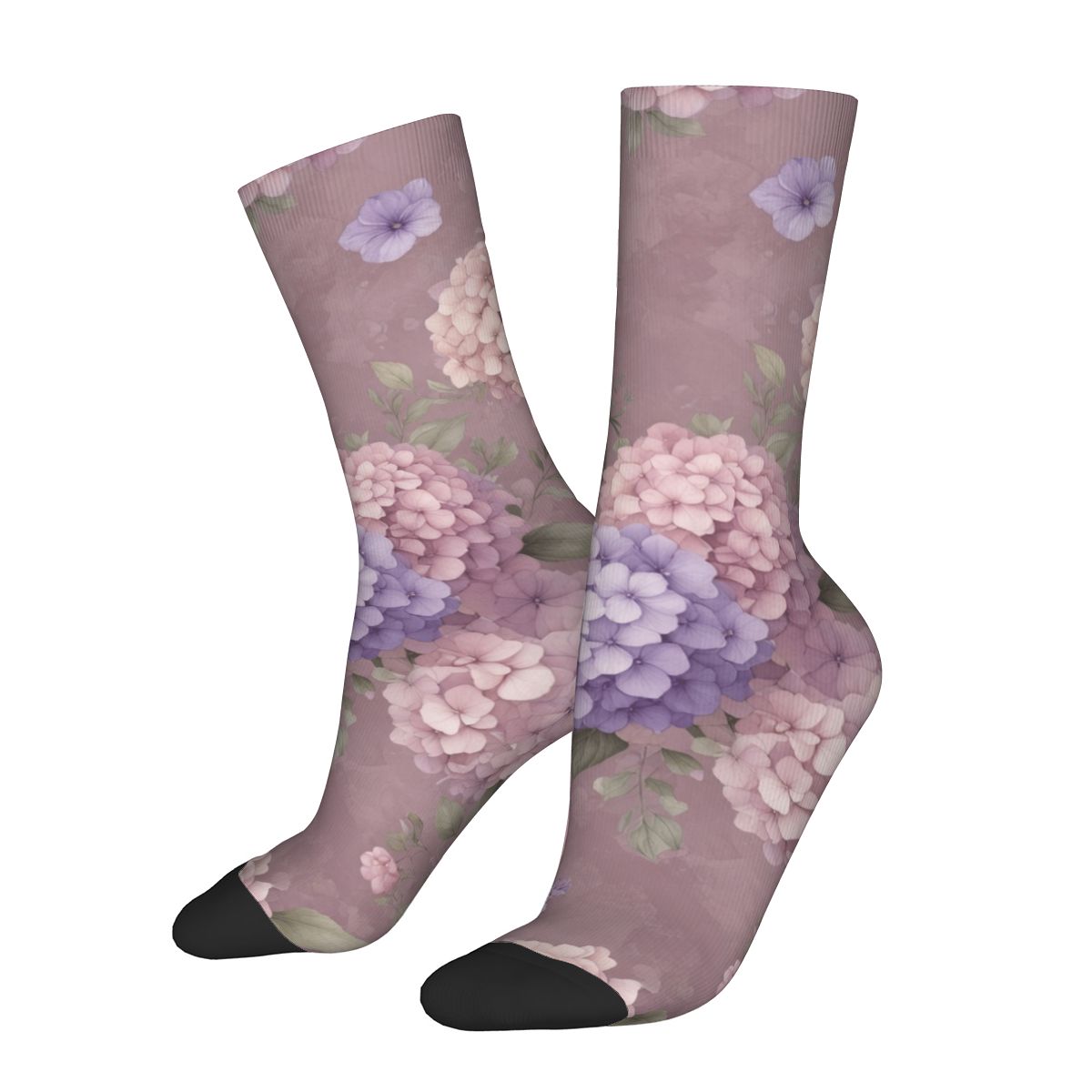 Unisex Contrast Crew Socks (Made in USA) 08hortensjelawendaaop