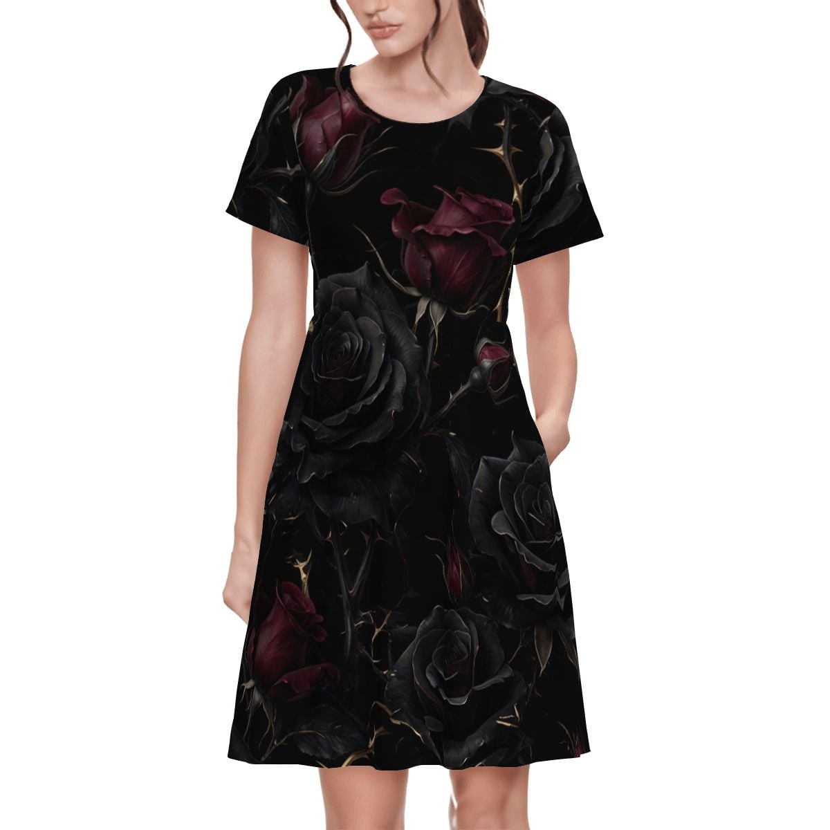 Women's TShirt Dress 09noirroseaopbezfald
