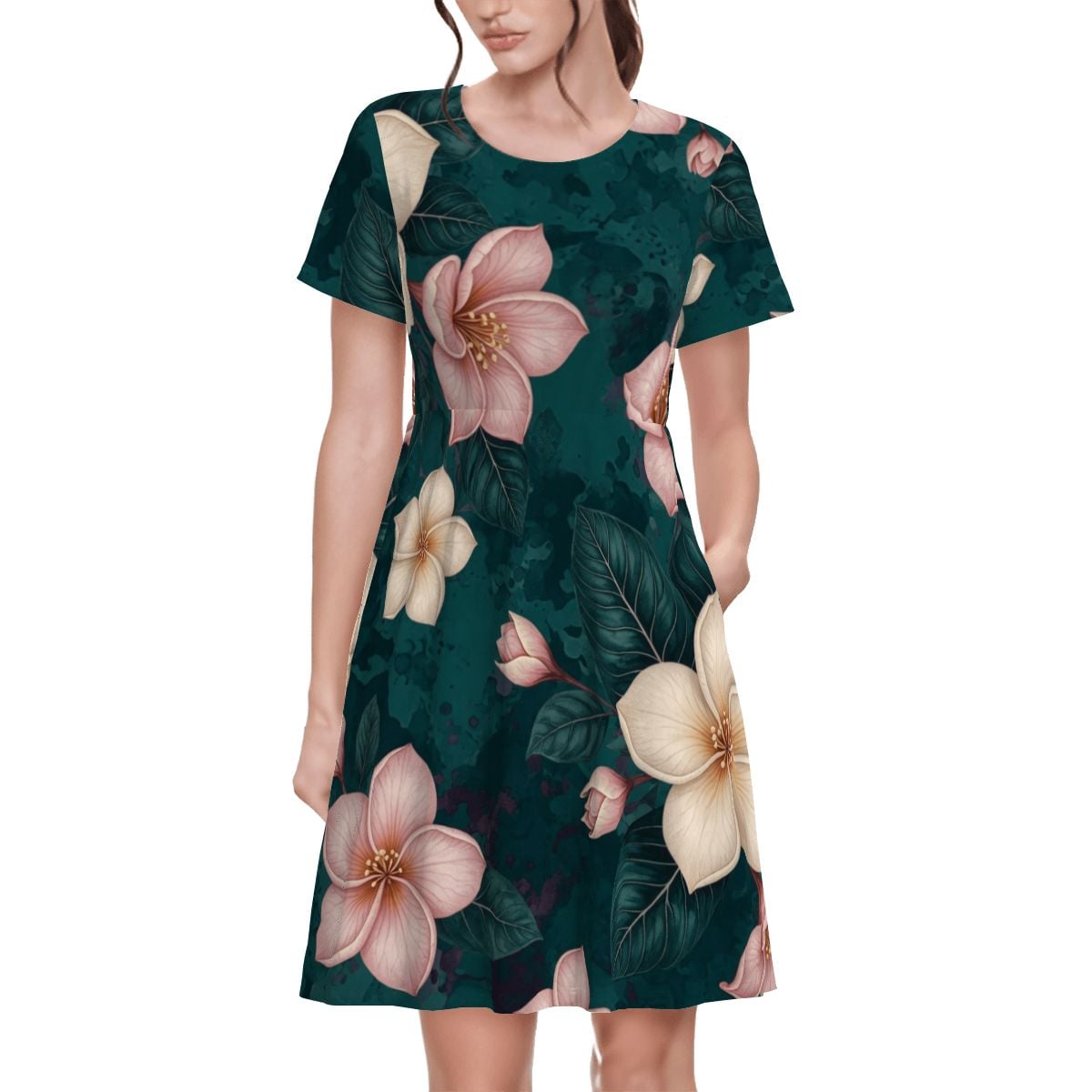 Women's TShirt Dress 10plumeriatropikaop