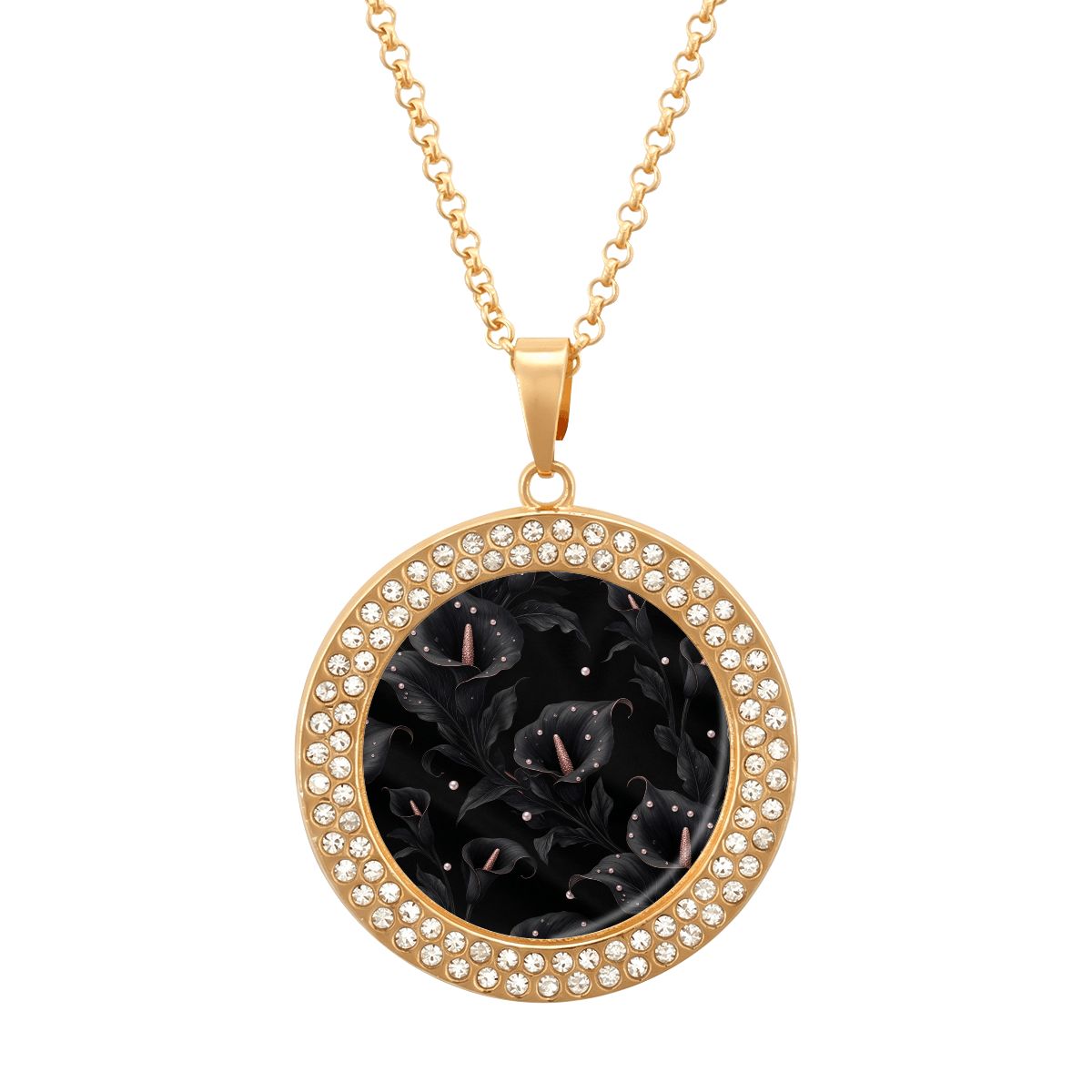 Round Rhinestone Pendant Necklace 05kalienoiraop