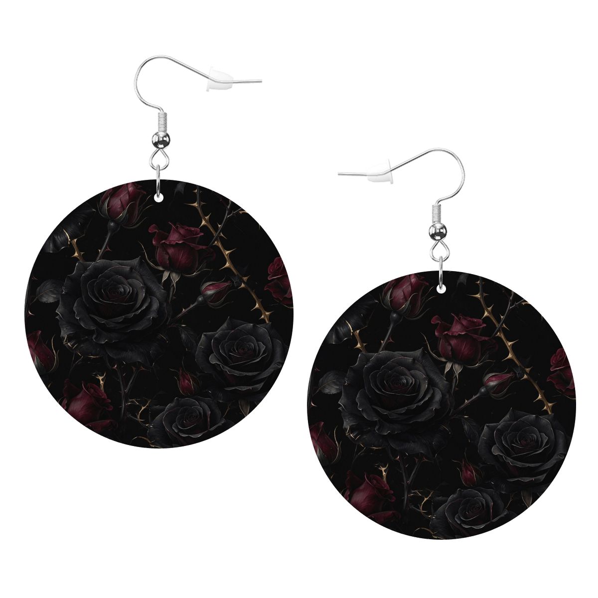 Leather Round Earrings