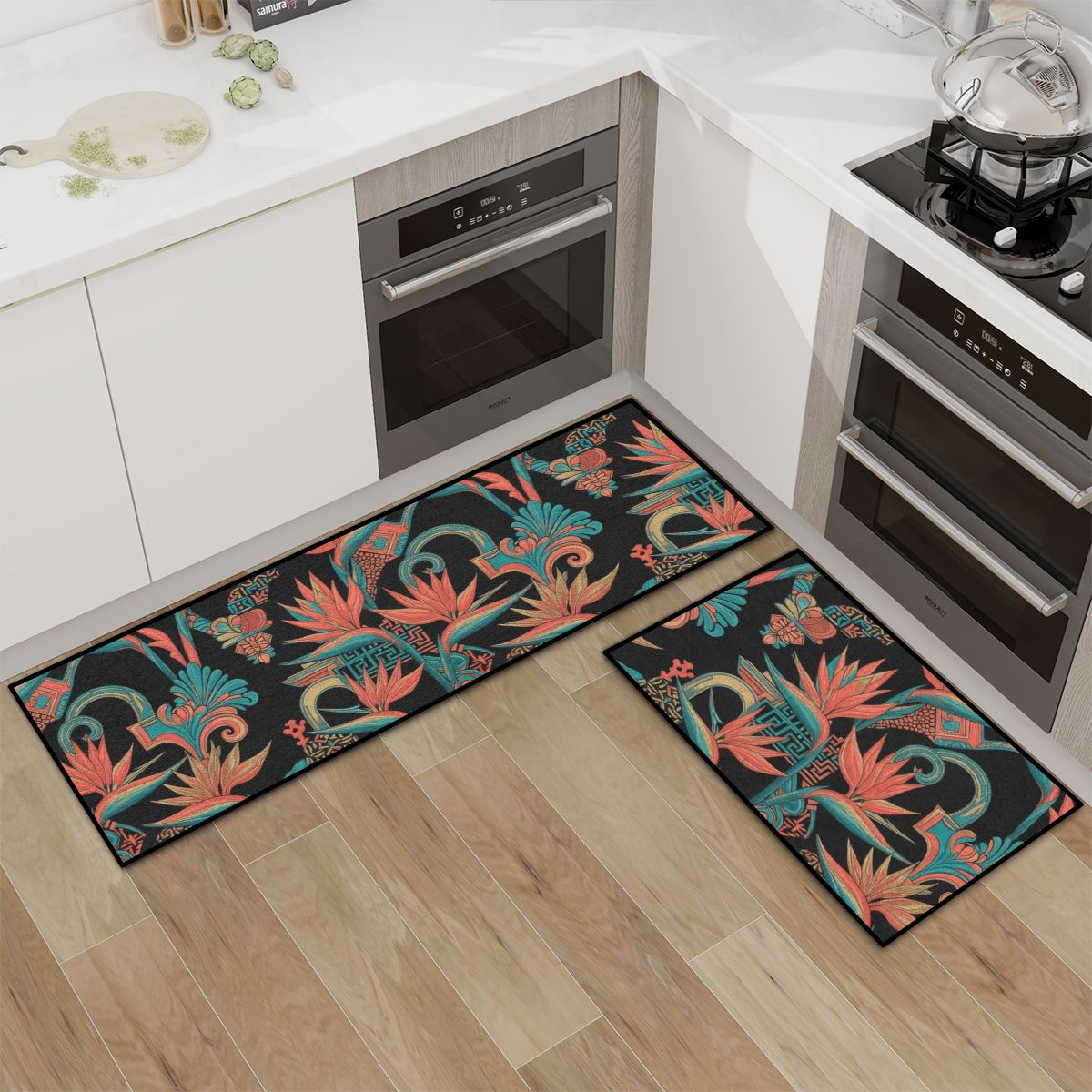 Kitchen Area Rug Set for Floor NonSlip Washable 50rajskiptakv2aop
