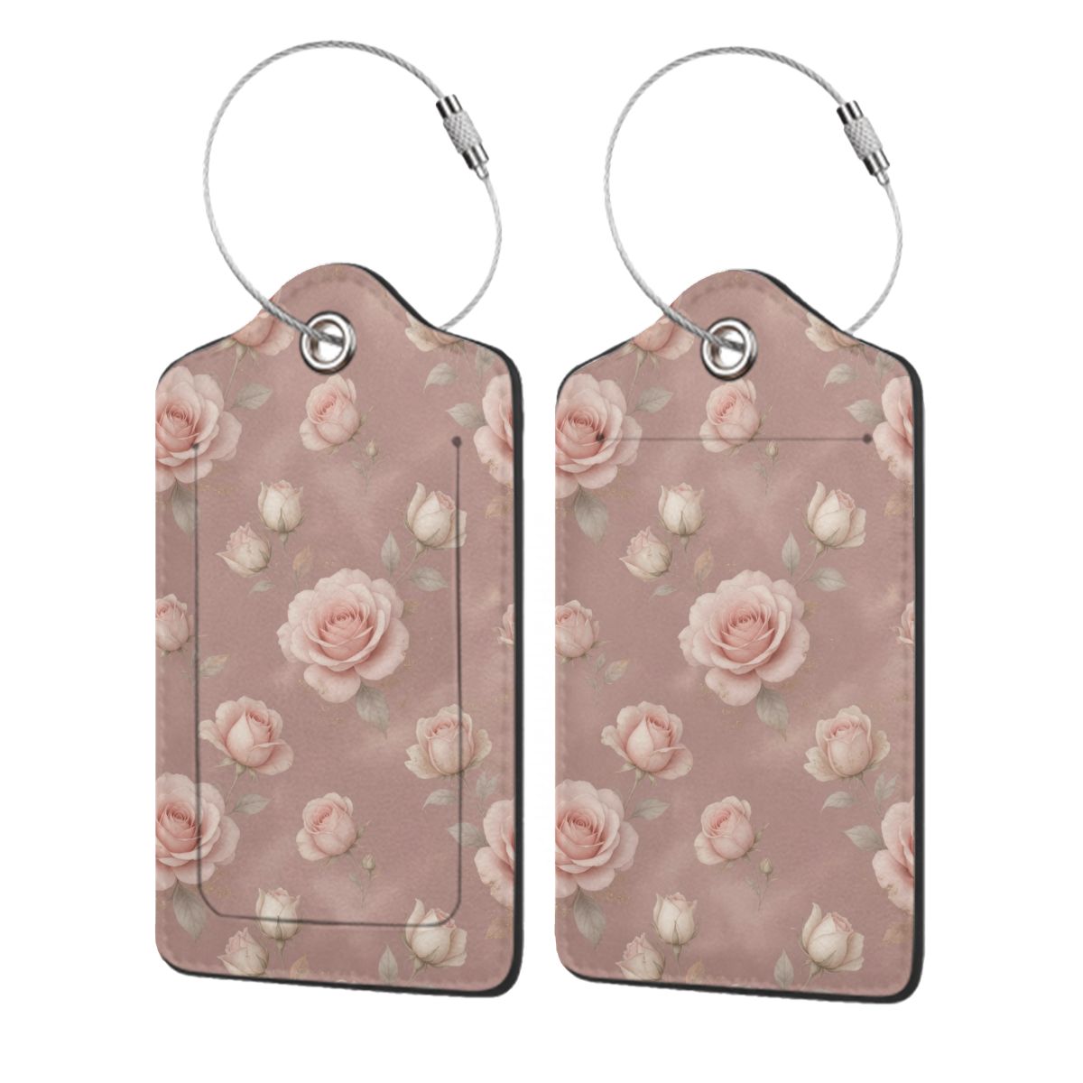 Leather Luggage Tags for Suitcases with Metal Ring