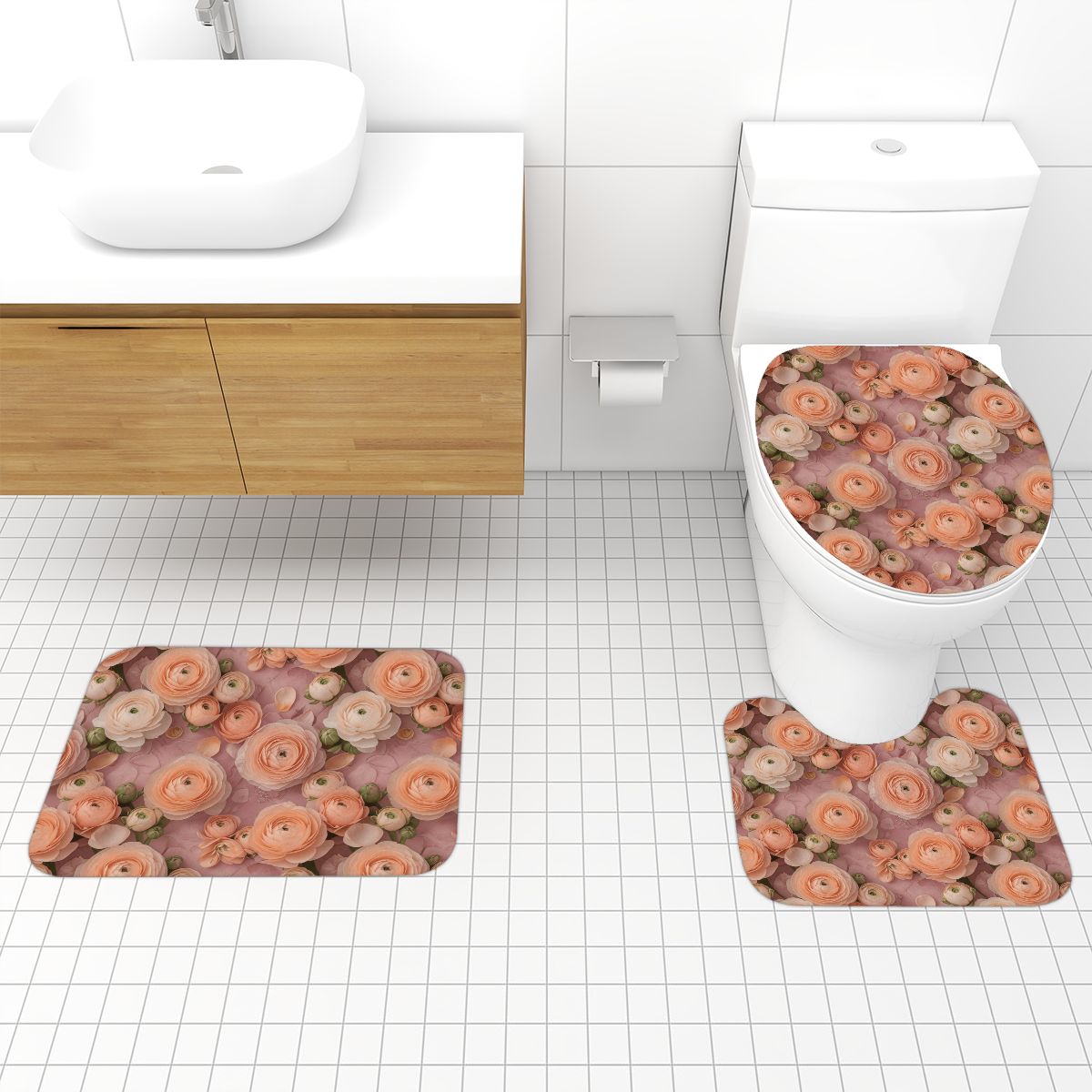 Bathroom Rugs Set 3 pcs 44jaskryv2aop