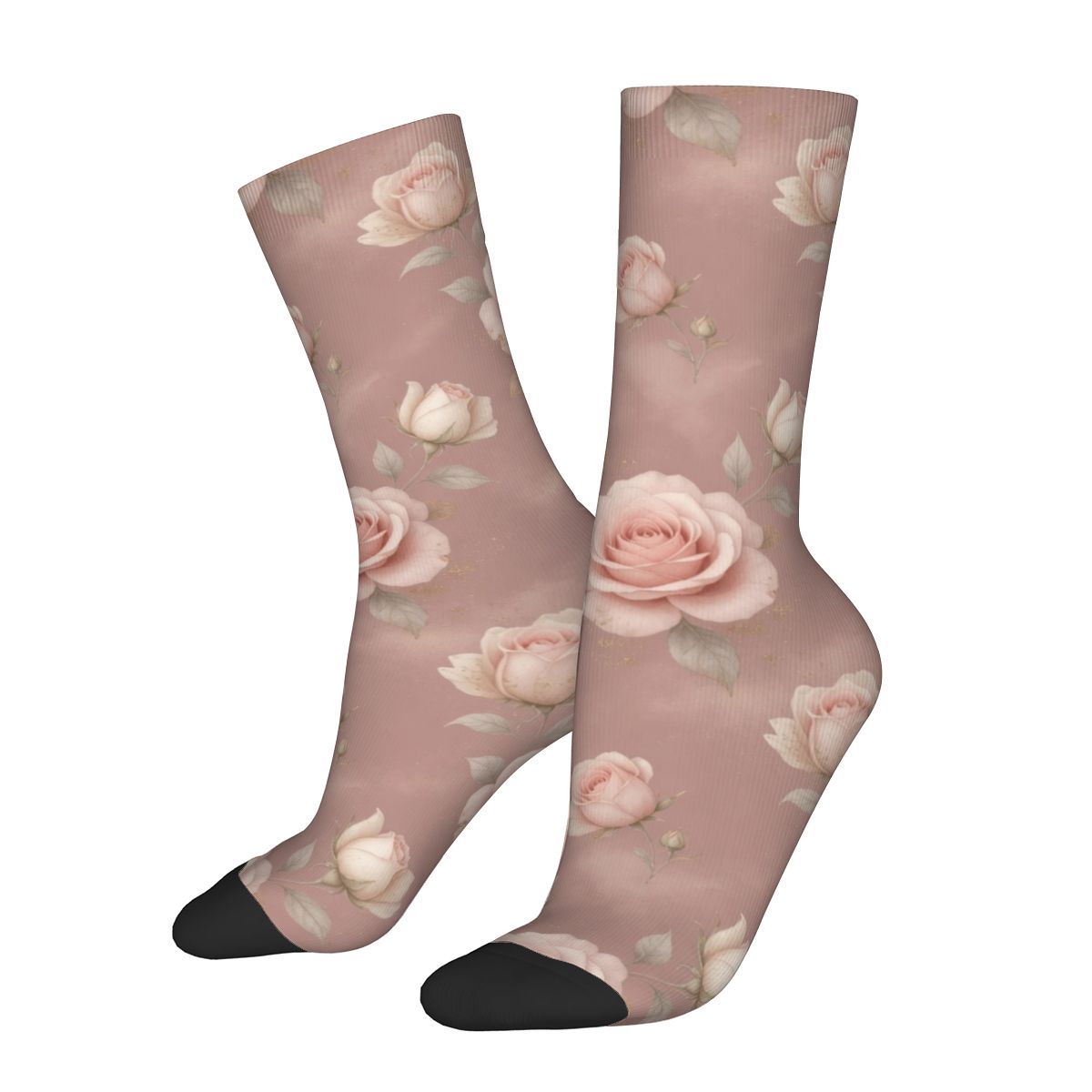 Unisex Contrast Crew Socks (Made in USA) 02rozeblushaop