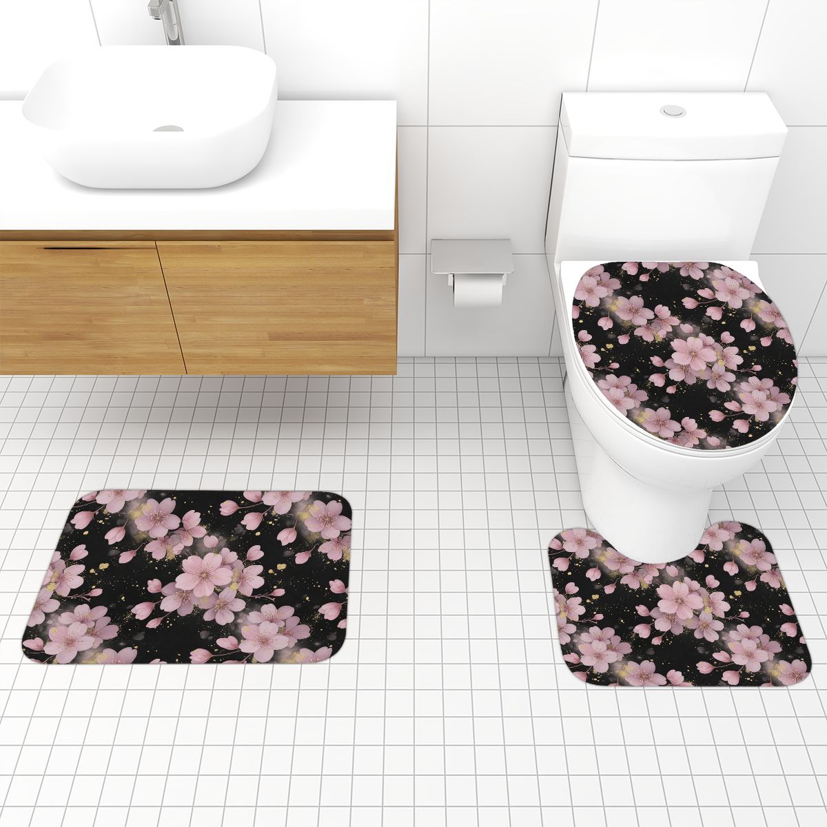 Bathroom Rugs Set 3 pcs 32sakuragestaaop