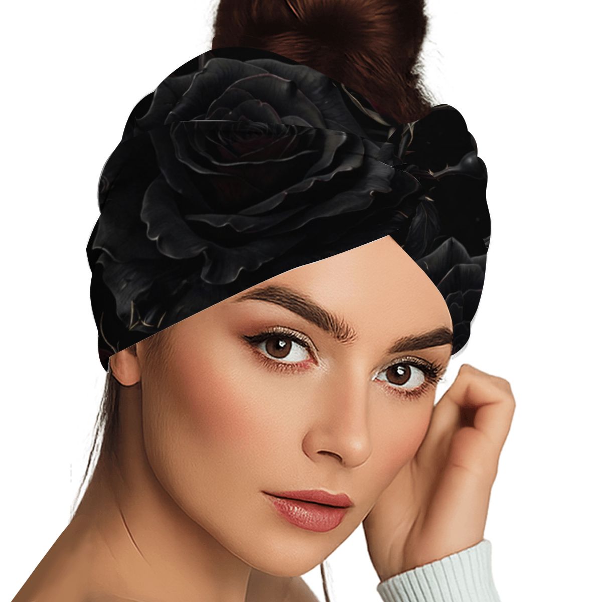 Extra Wide Headbands for Women 1PC 09noirroseaopbezfald