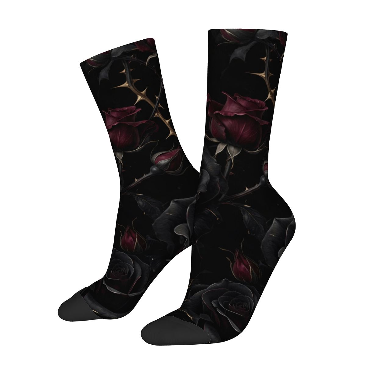 Unisex Contrast Crew Socks (Made in USA) 09noirroseaopbezfald