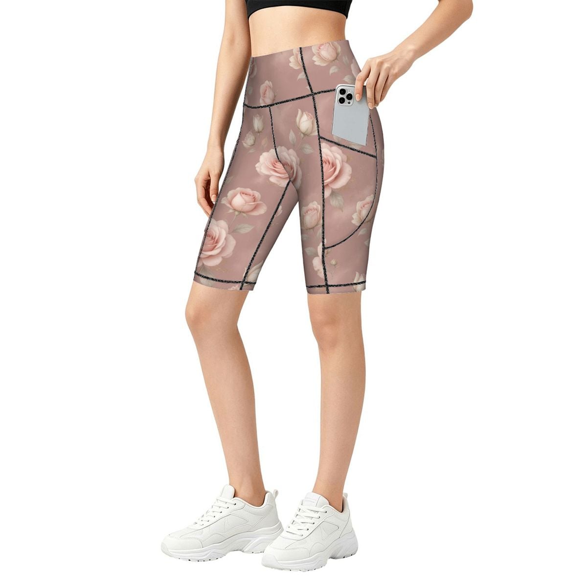 Women's Biker Shorts with Pockets 02rozeblushaop