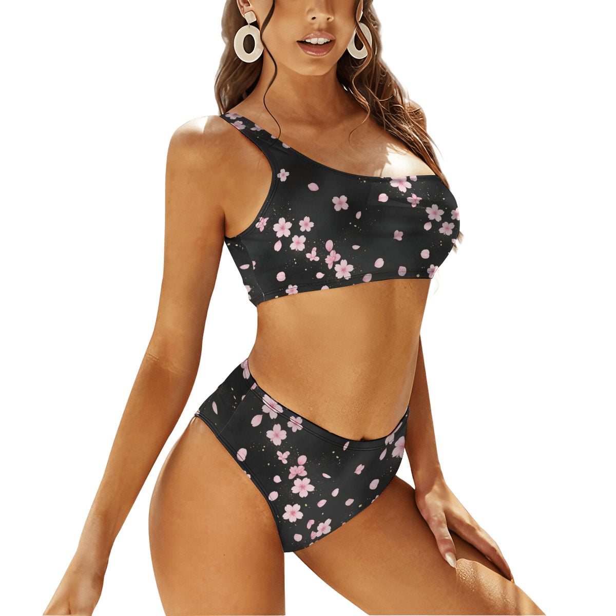 OneShoulder HighWaisted Bikini Customized Services 06sakuradustaop