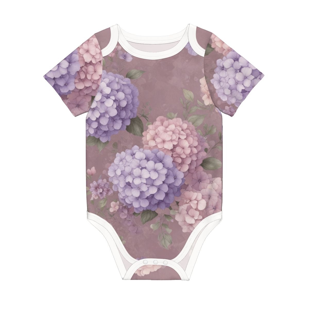 Short Sleeve Onesie Customized Services 08hortensjelawendaaop