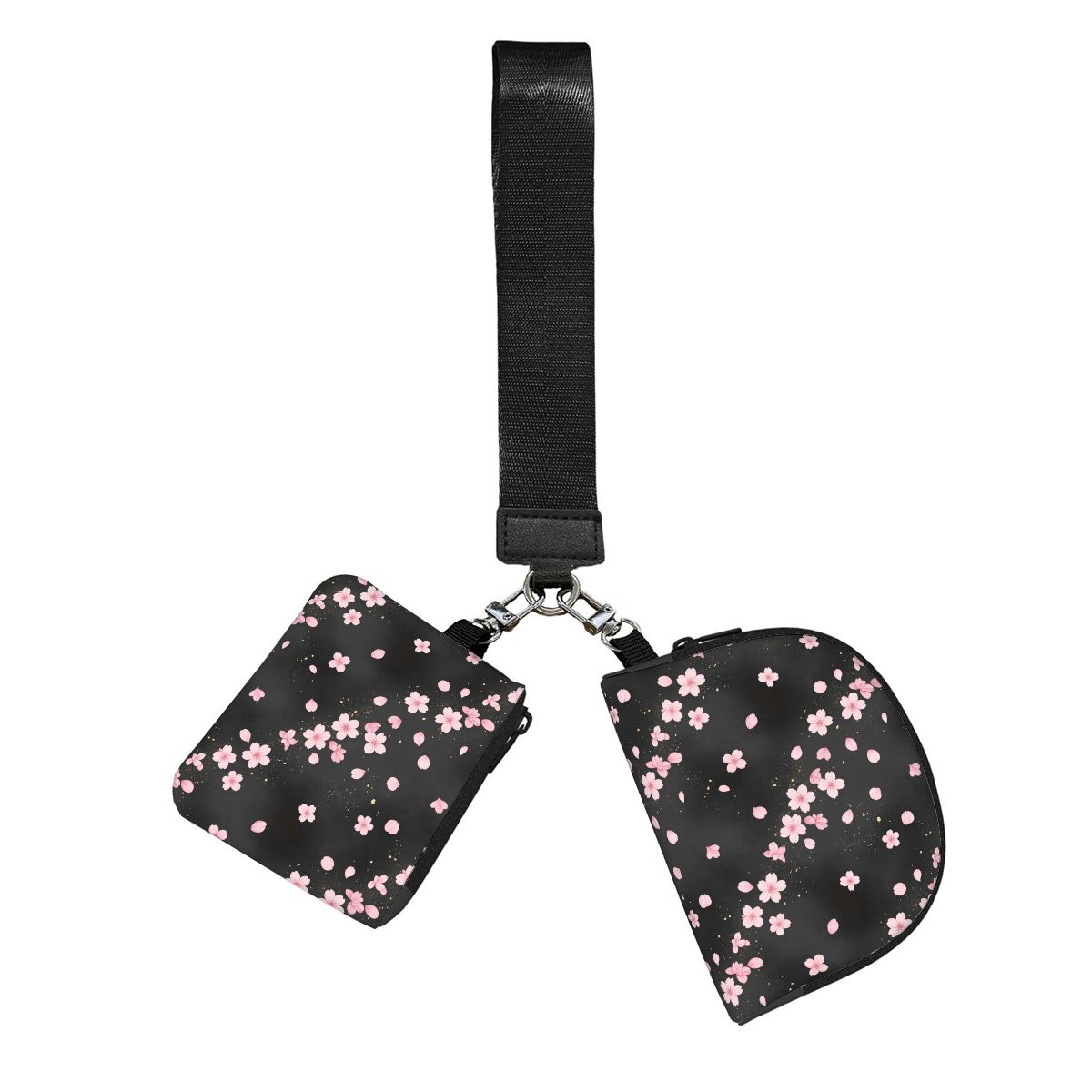 Dual Pouch Keychain Wristlet Wallet 06sakuradustaop