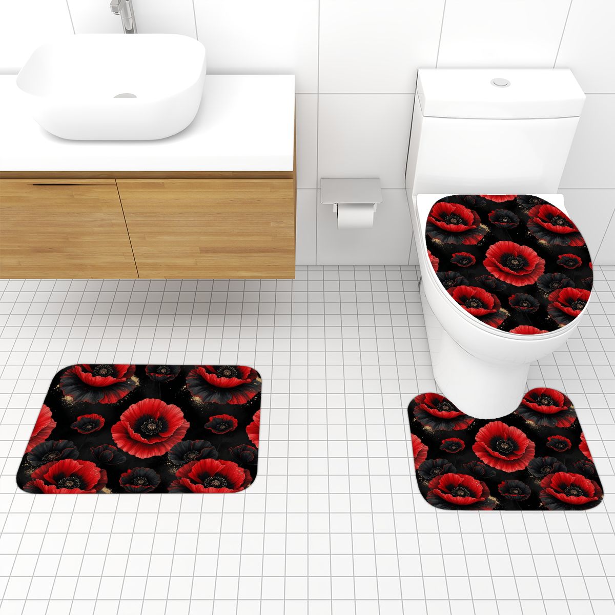 Bathroom Rugs Set 3 pcs 17makinoiraop