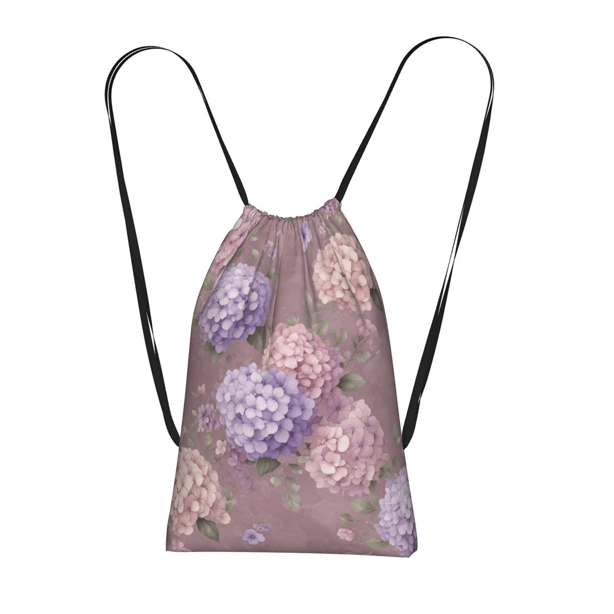 Casual Drawstring Storage Backpack 08hortensjelawendaaop