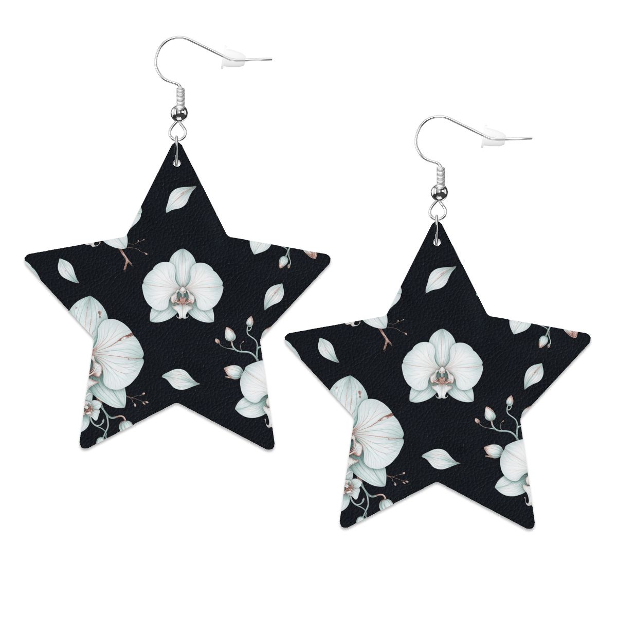 Leather Star Earrings